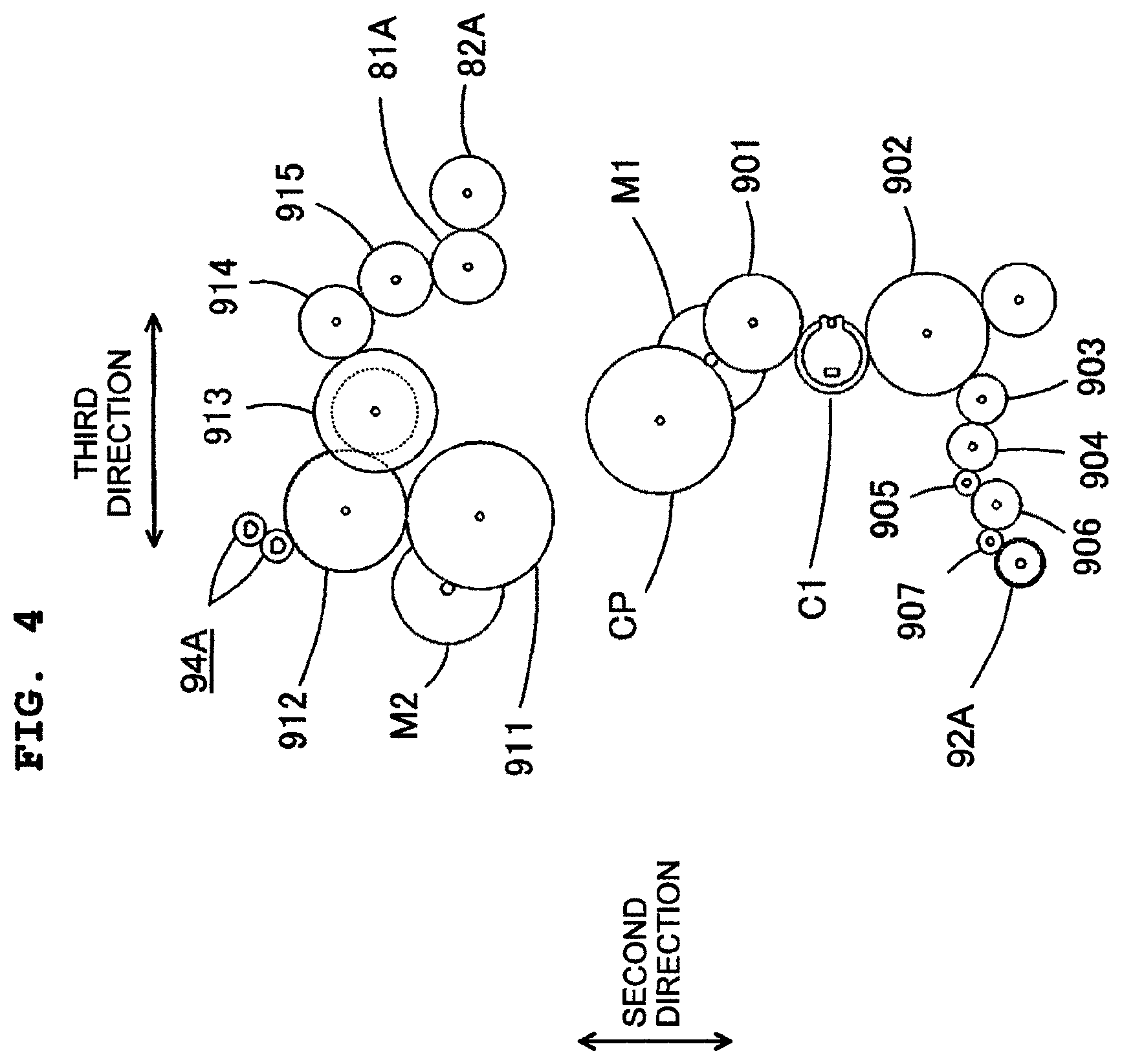 Patent US12619182 Figure 4 – Image forming apparatus including clutch to switch transmission of driving force