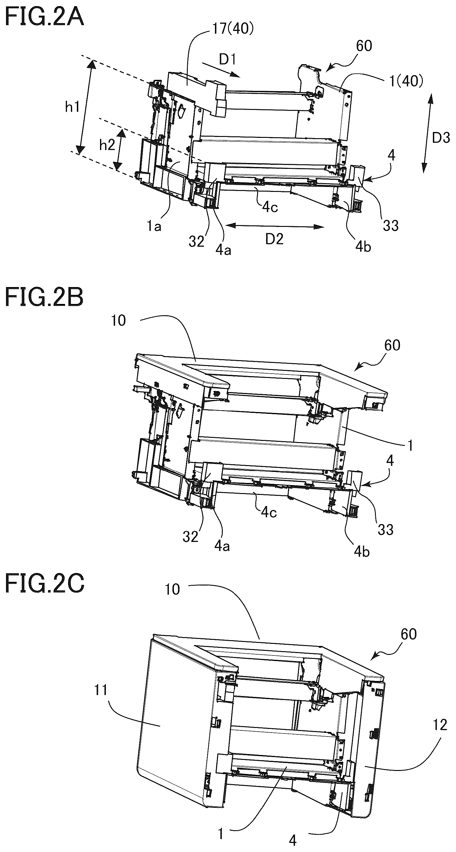 Patent US12619189 Figure 2 – Image forming apparatus with a casing including particularly arranged frames and covers