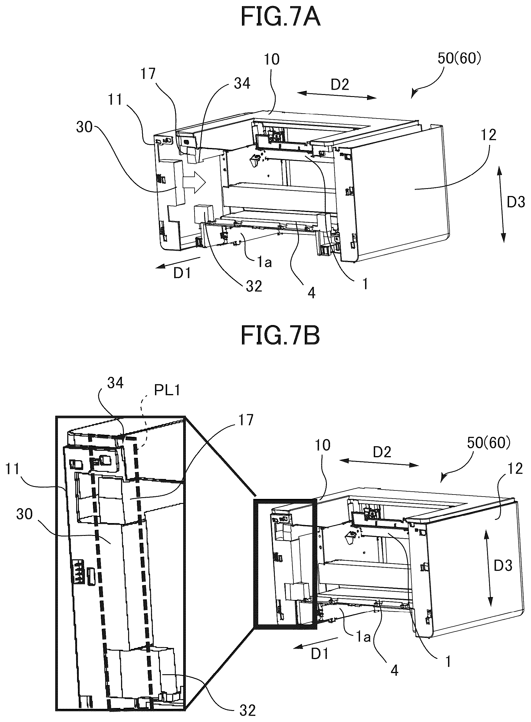 Patent US12619189 Figure 7 – Image forming apparatus with a casing including particularly arranged frames and covers