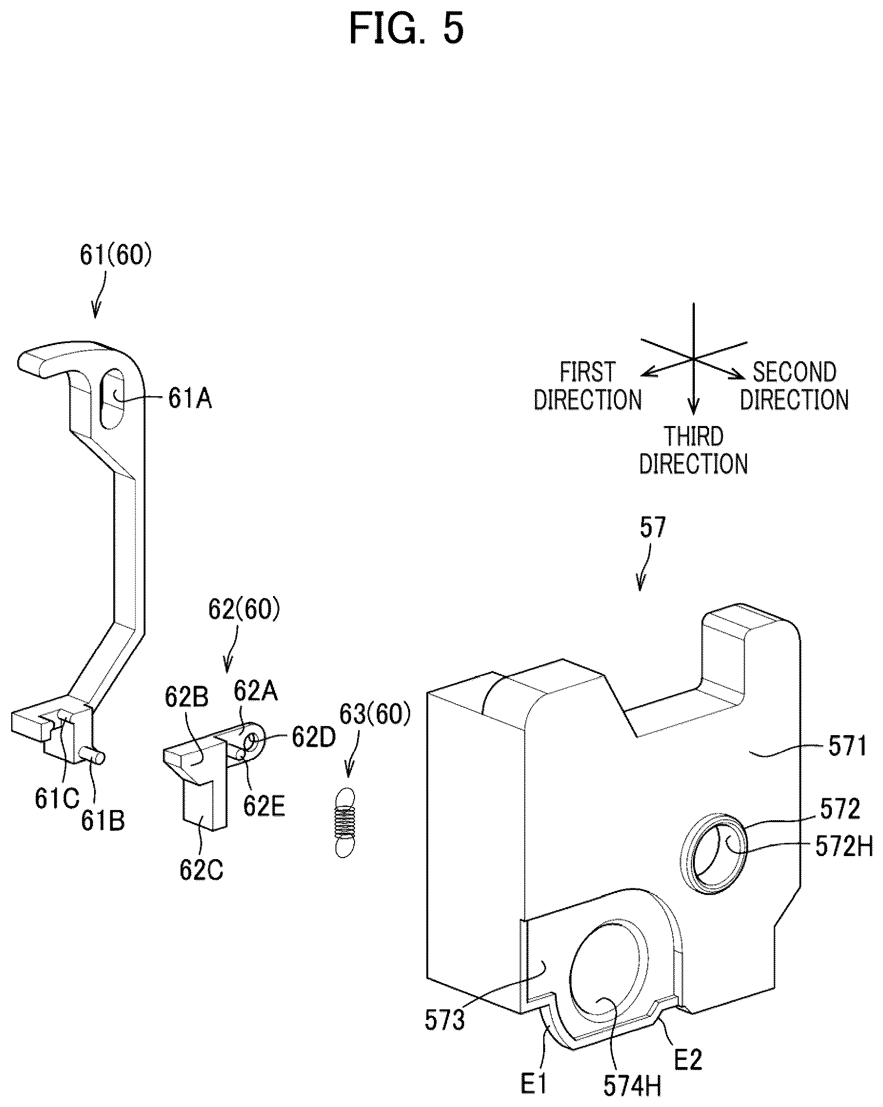 Patent US12619192 Figure 5 – Image forming apparatus including movable drawer having guide surface for guiding attachment of process cartridge