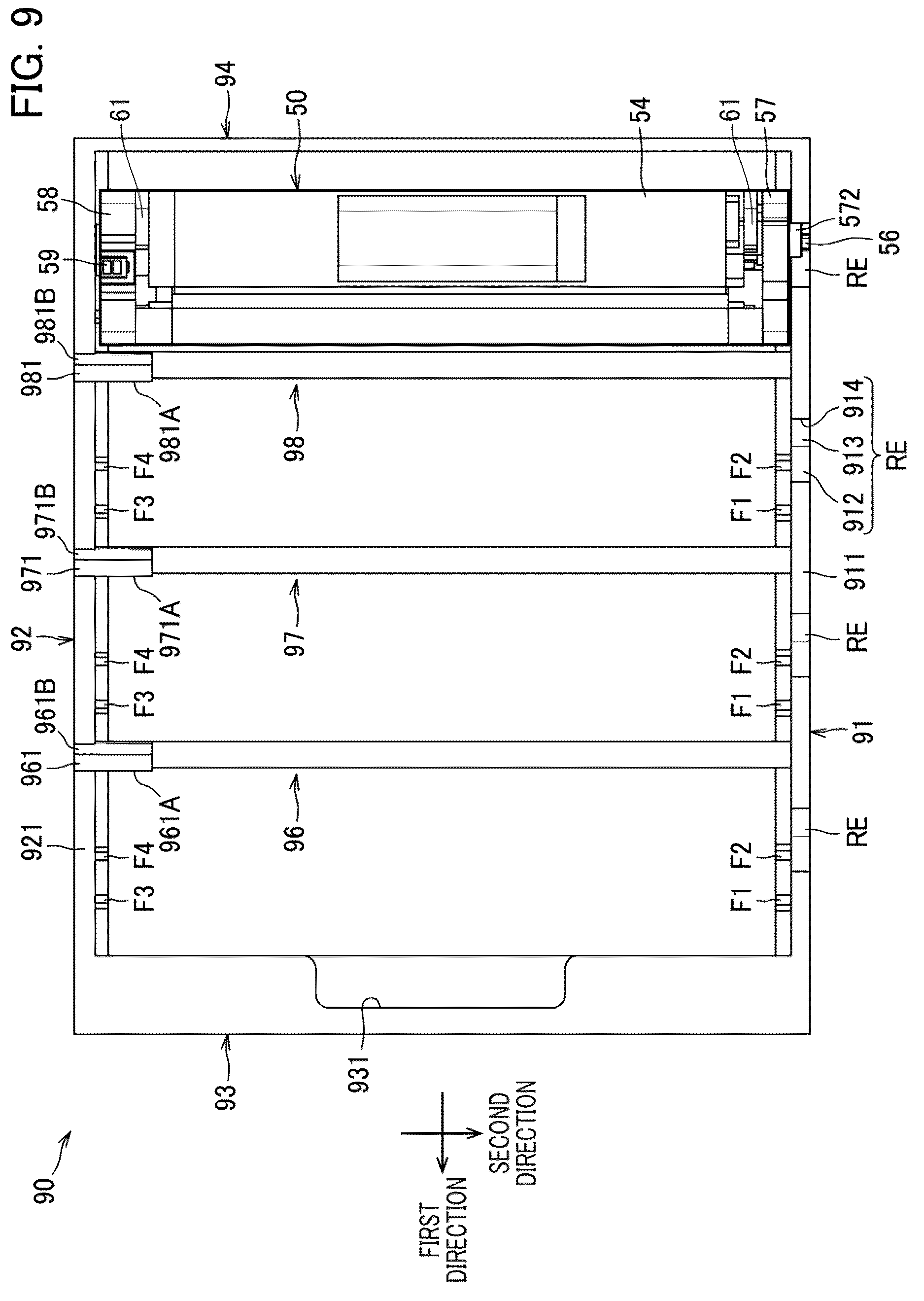 Patent US12619192 Figure 9 – Image forming apparatus including movable drawer having guide surface for guiding attachment of process cartridge