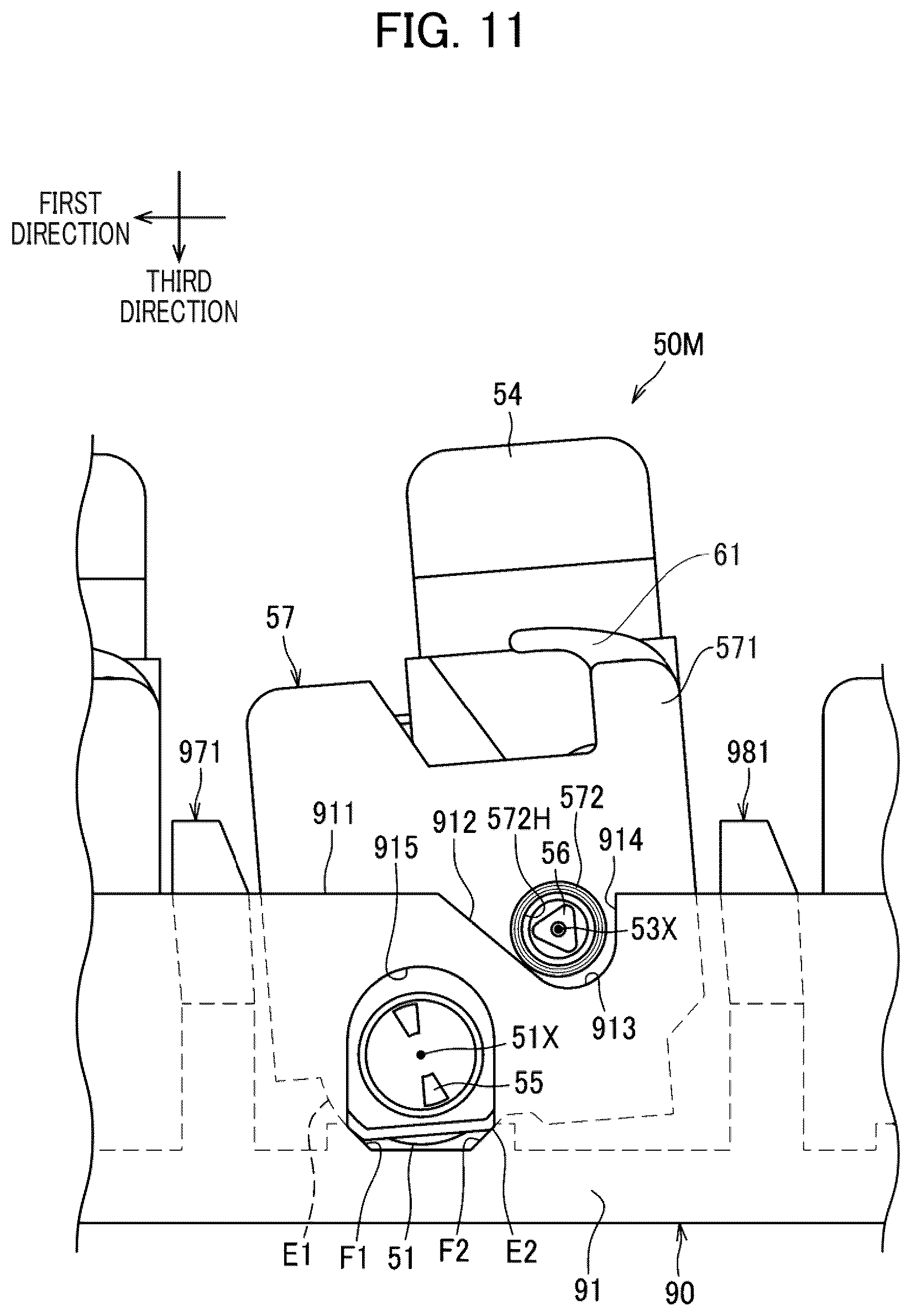 Patent US12619192 Figure 11 – Image forming apparatus including movable drawer having guide surface for guiding attachment of process cartridge