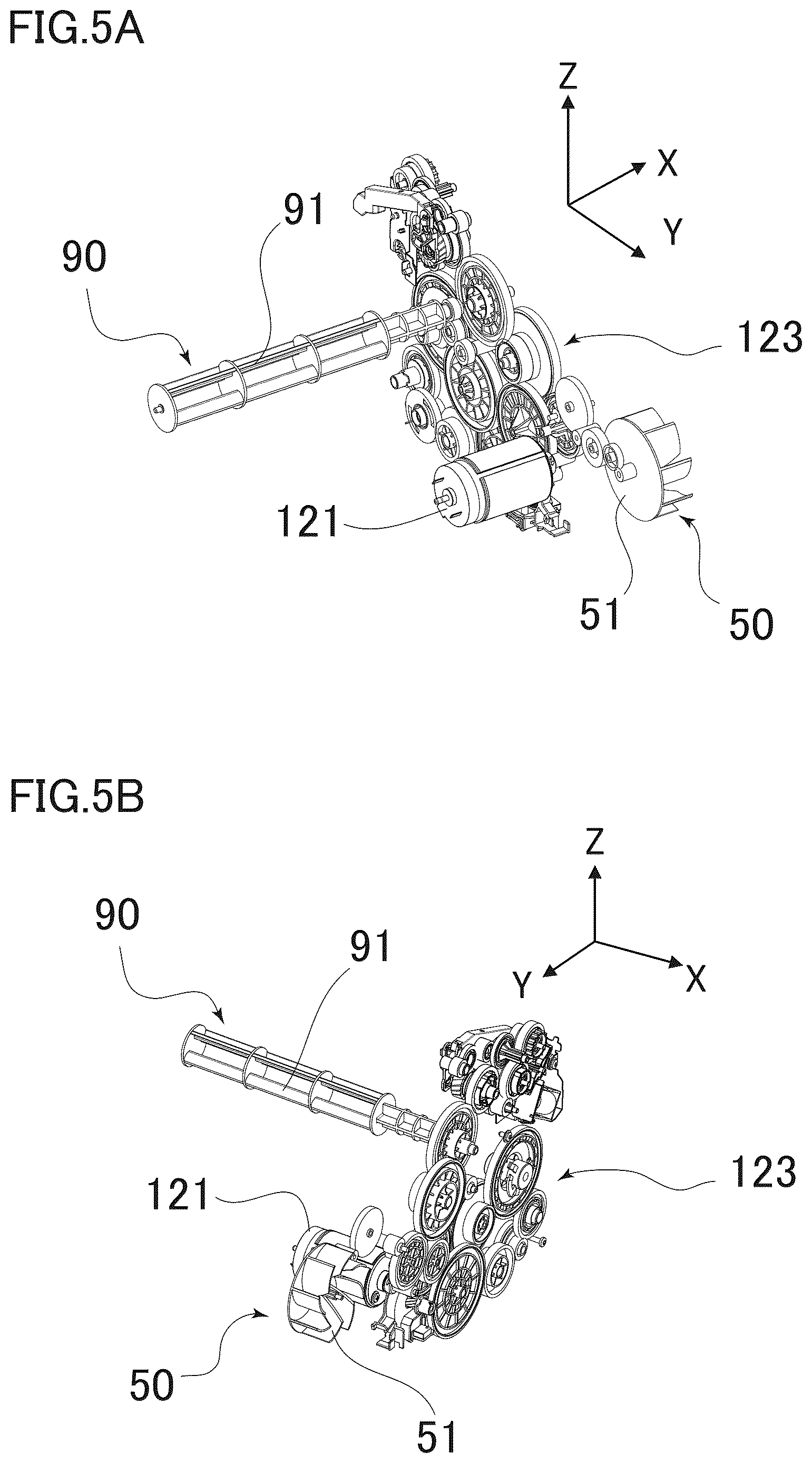 Patent US12619194 Figure 5 – Image forming apparatus having widthwisely extending exhaust fan