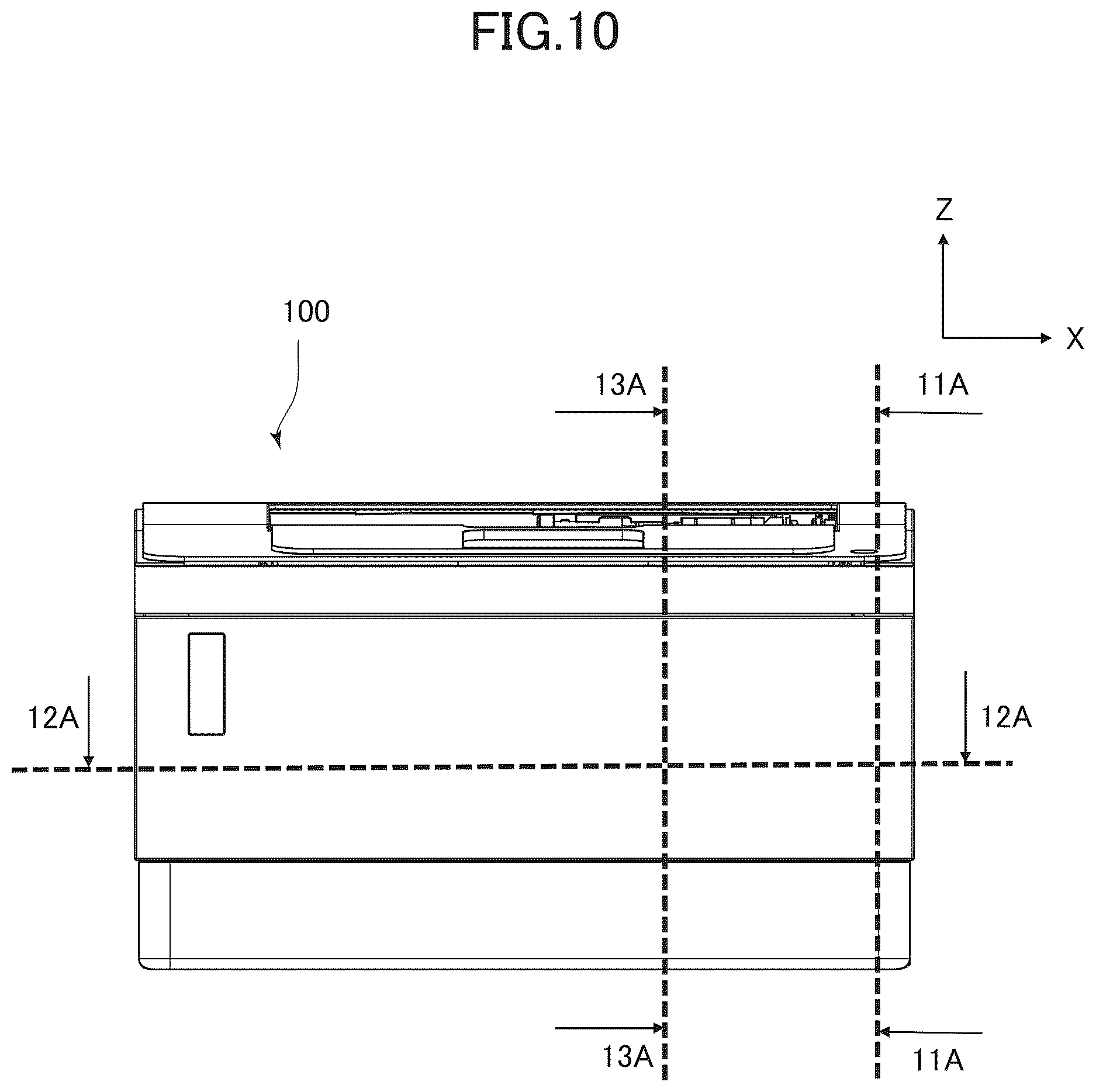 Patent US12619194 Figure 10 – Image forming apparatus having widthwisely extending exhaust fan