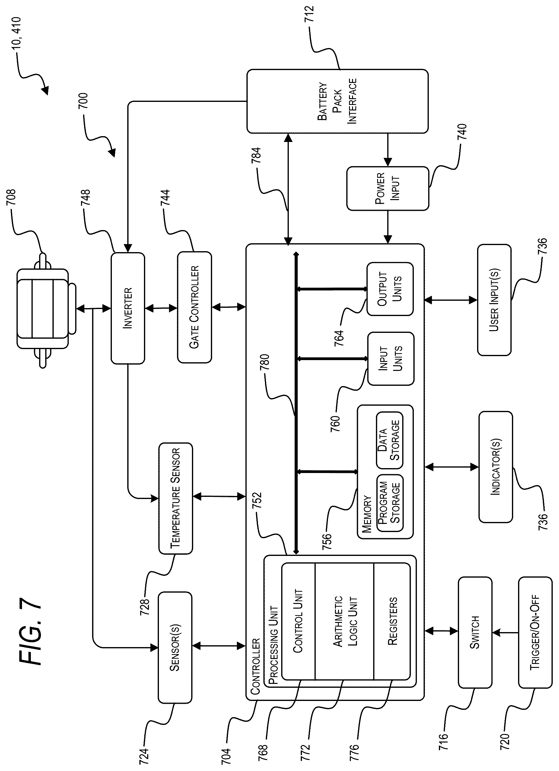 Patent US12619202 Figure 7 – Power tool stall detection