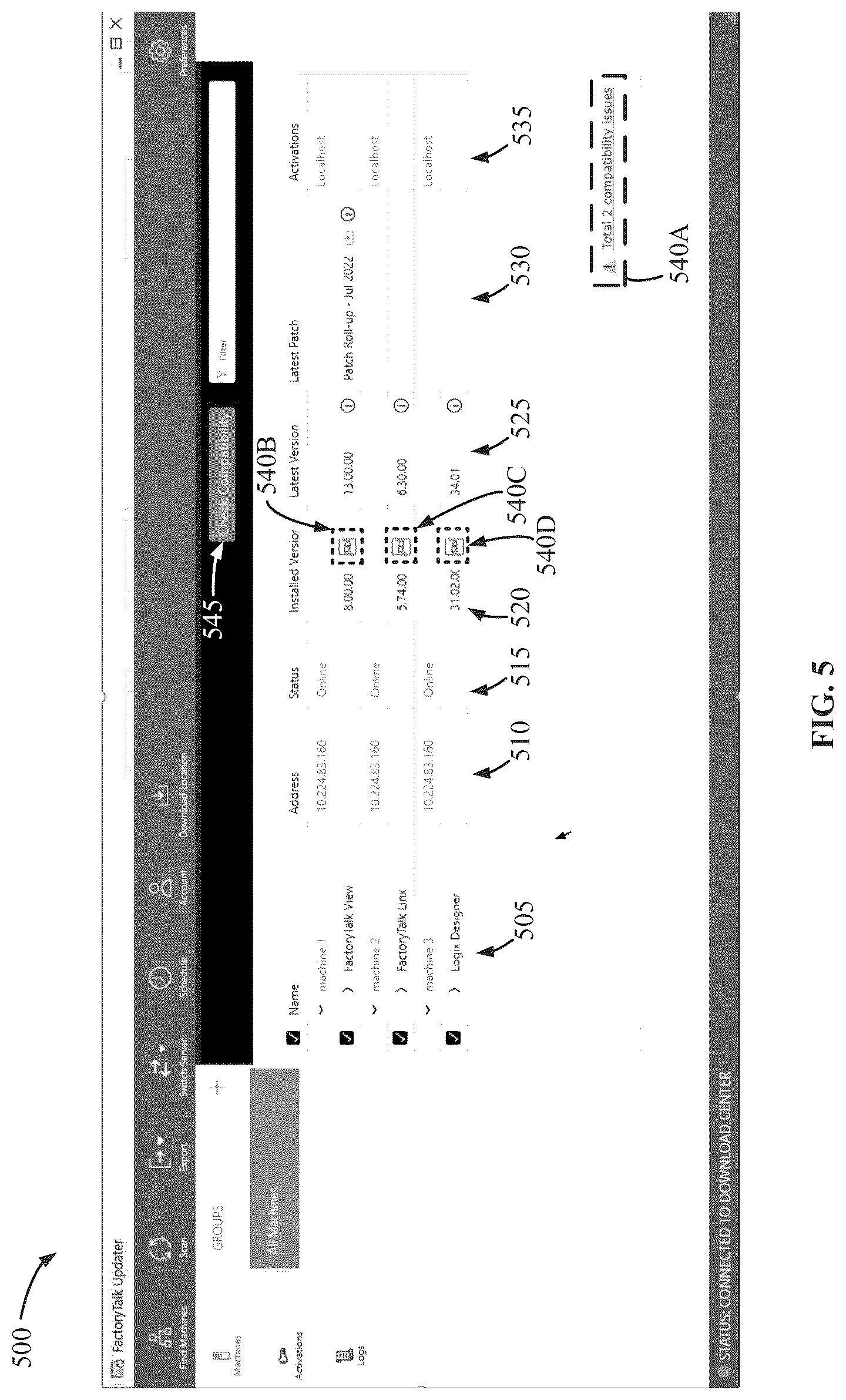 Patent US12619208 Figure 5 – Software compatibility prediction and remediation for industrial systems