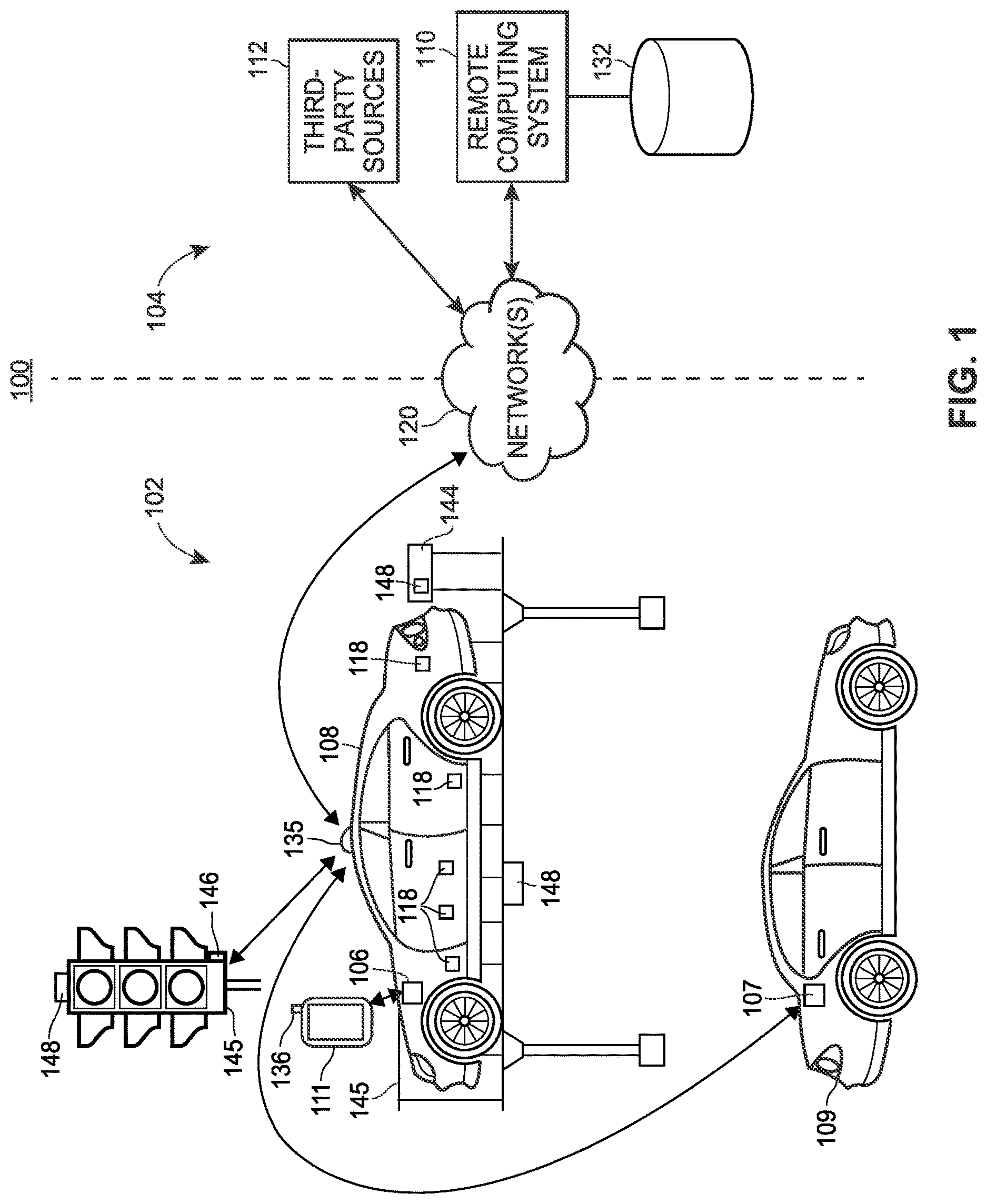 Patent US12619237 Figure 1 – Technology for managing autonomous vehicle operation in emergency situations