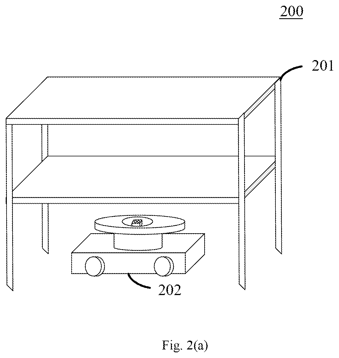 Patent US12619256 Figure 2 – Method and apparatus for movable robot to adjust pose of goods rack