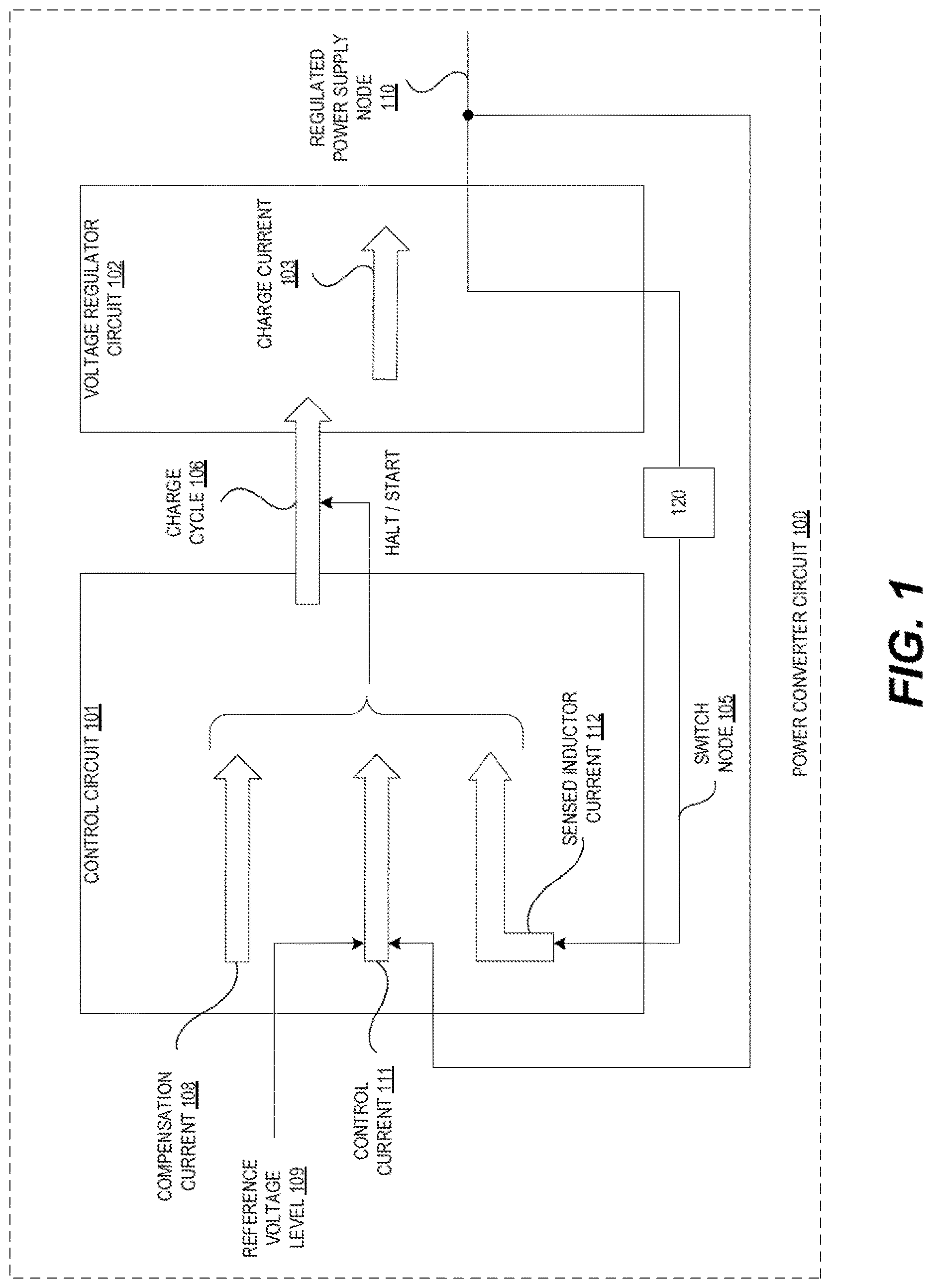 Patent US12619268 Figure 1 – Current sensing circuit with temperature coefficient compensation