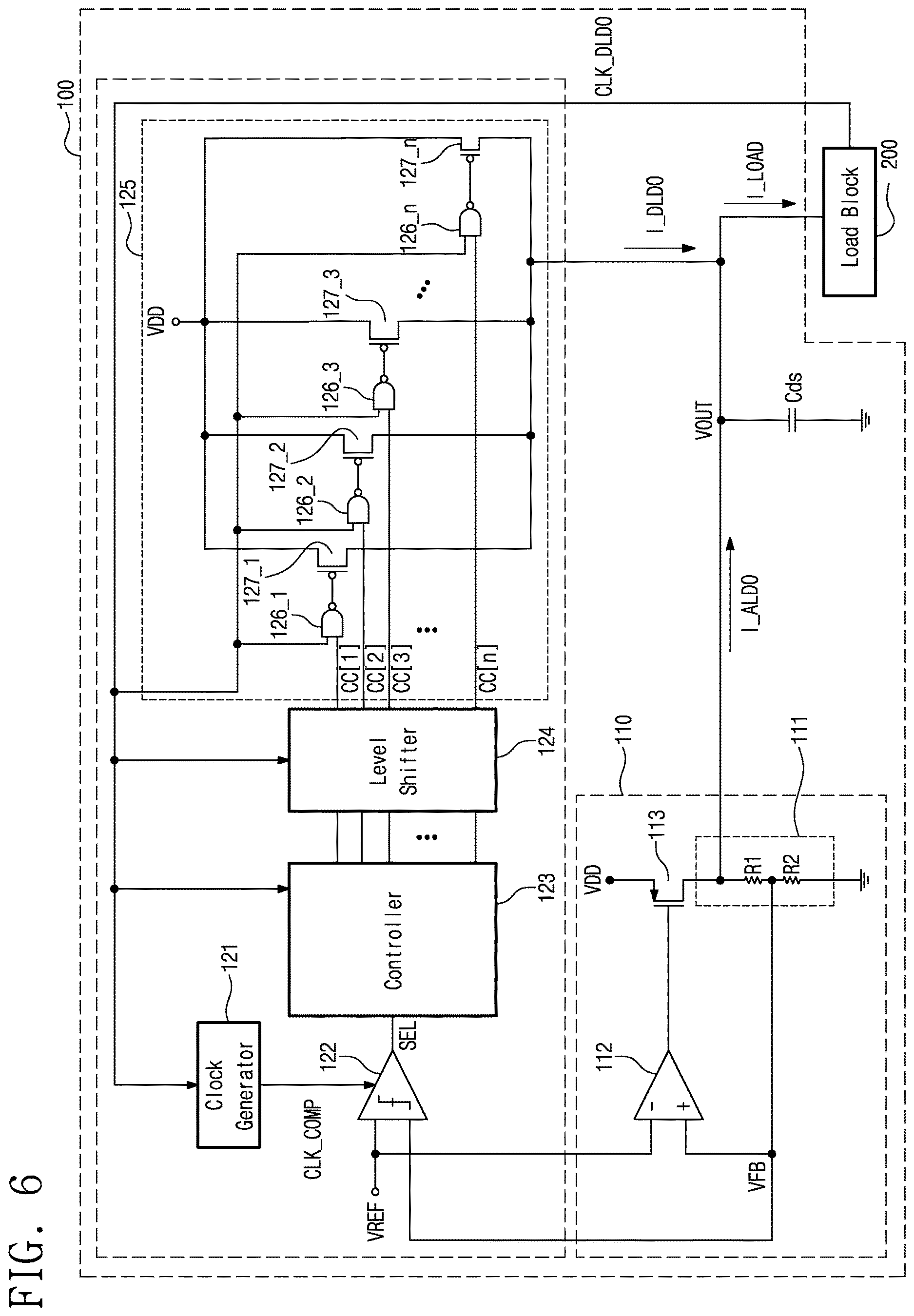 Patent US12619270 Figure 7 – Hybrid LDO regulator including analog LDO regulator and digital LDO regulator