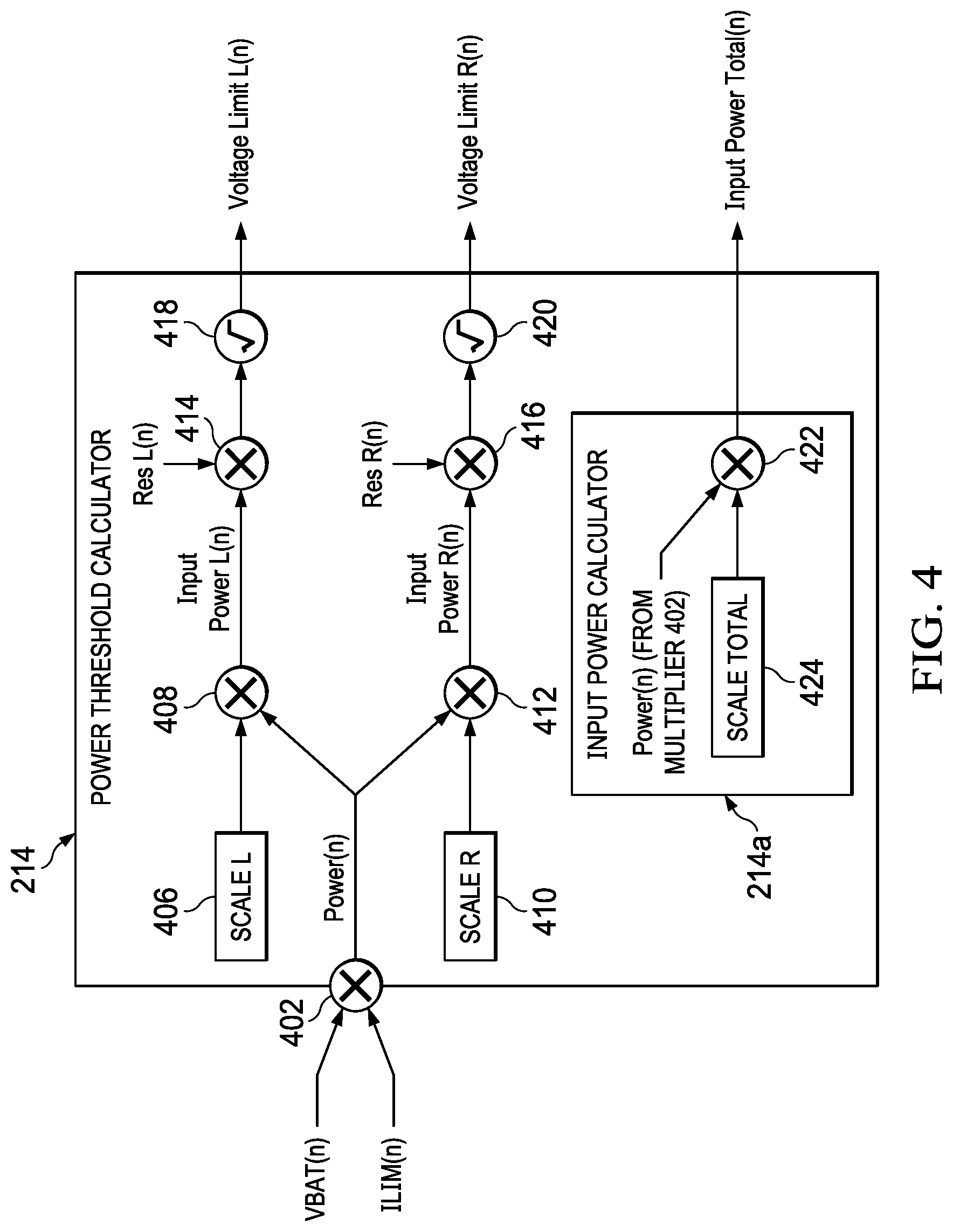 Patent US12619271 Figure 4 – Devices and methods to control dynamic audio range in boosted audio systems