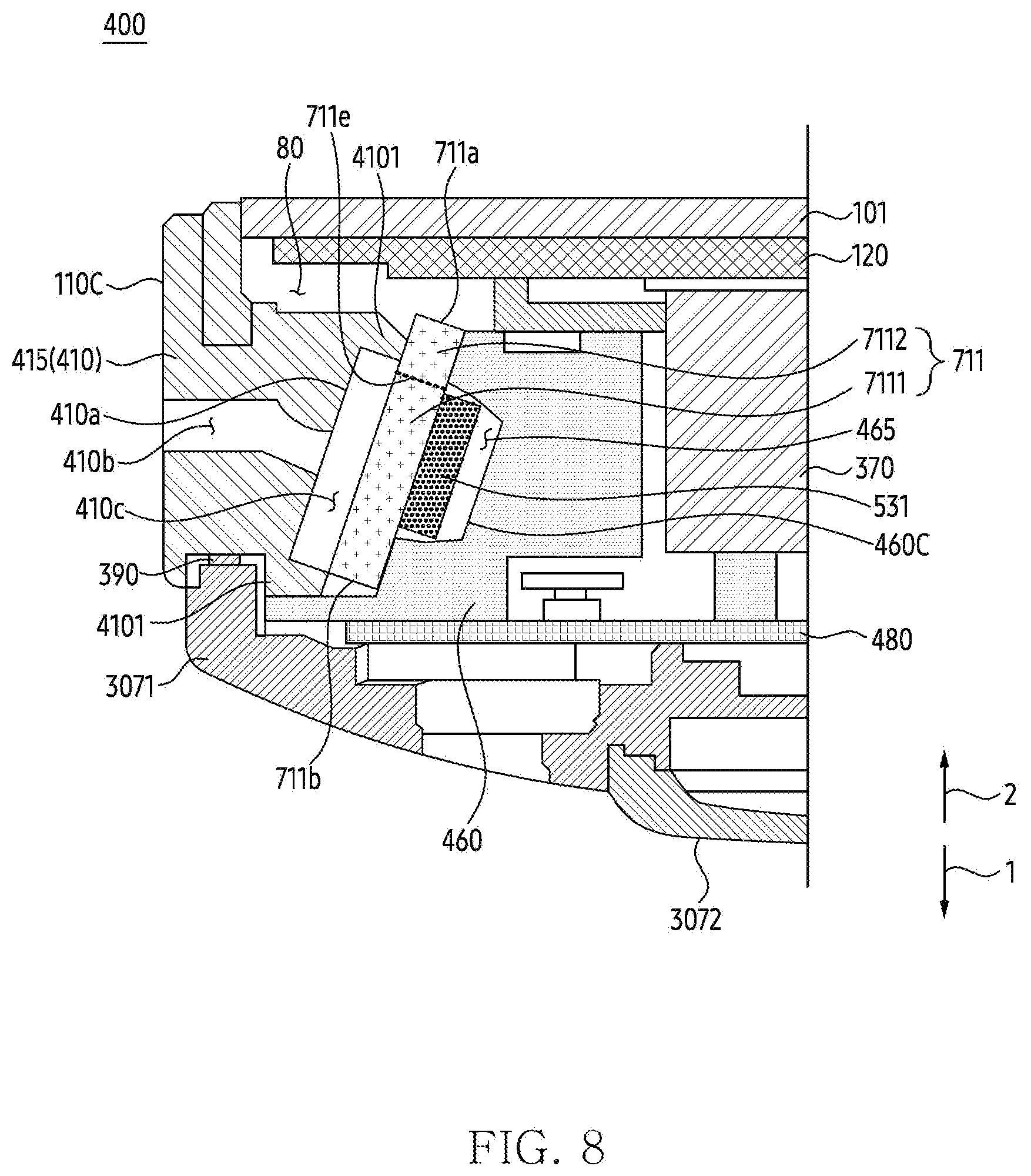 Patent US12619280 Figure 8 – Wearable electronic device comprising rigid flexible printed circuit board
