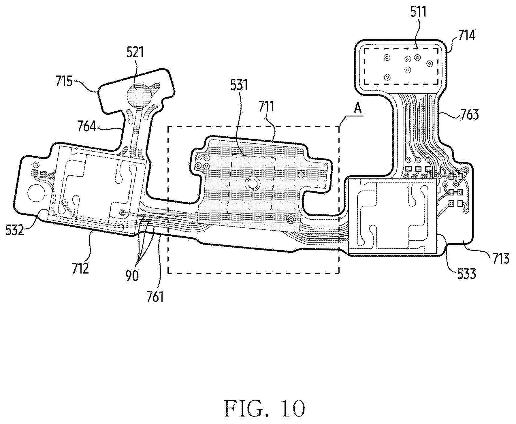 Patent US12619280 Figure 10 – Wearable electronic device comprising rigid flexible printed circuit board