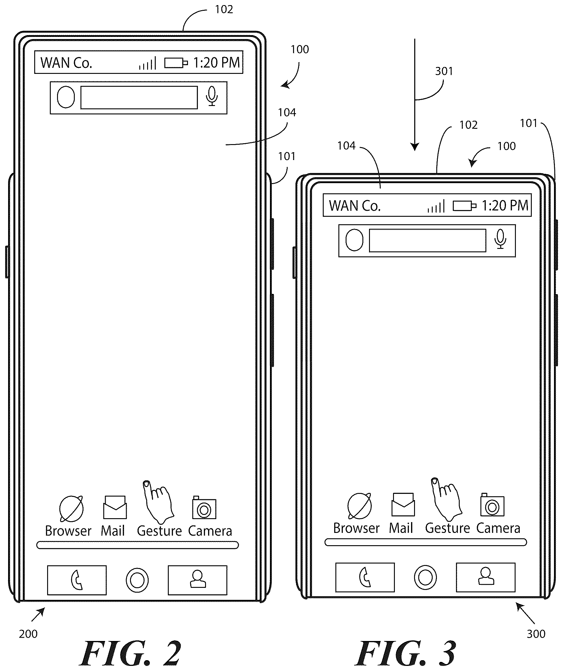 Patent US12619283 Figure 2 – Electronic devices with translating flexible display and corresponding methods