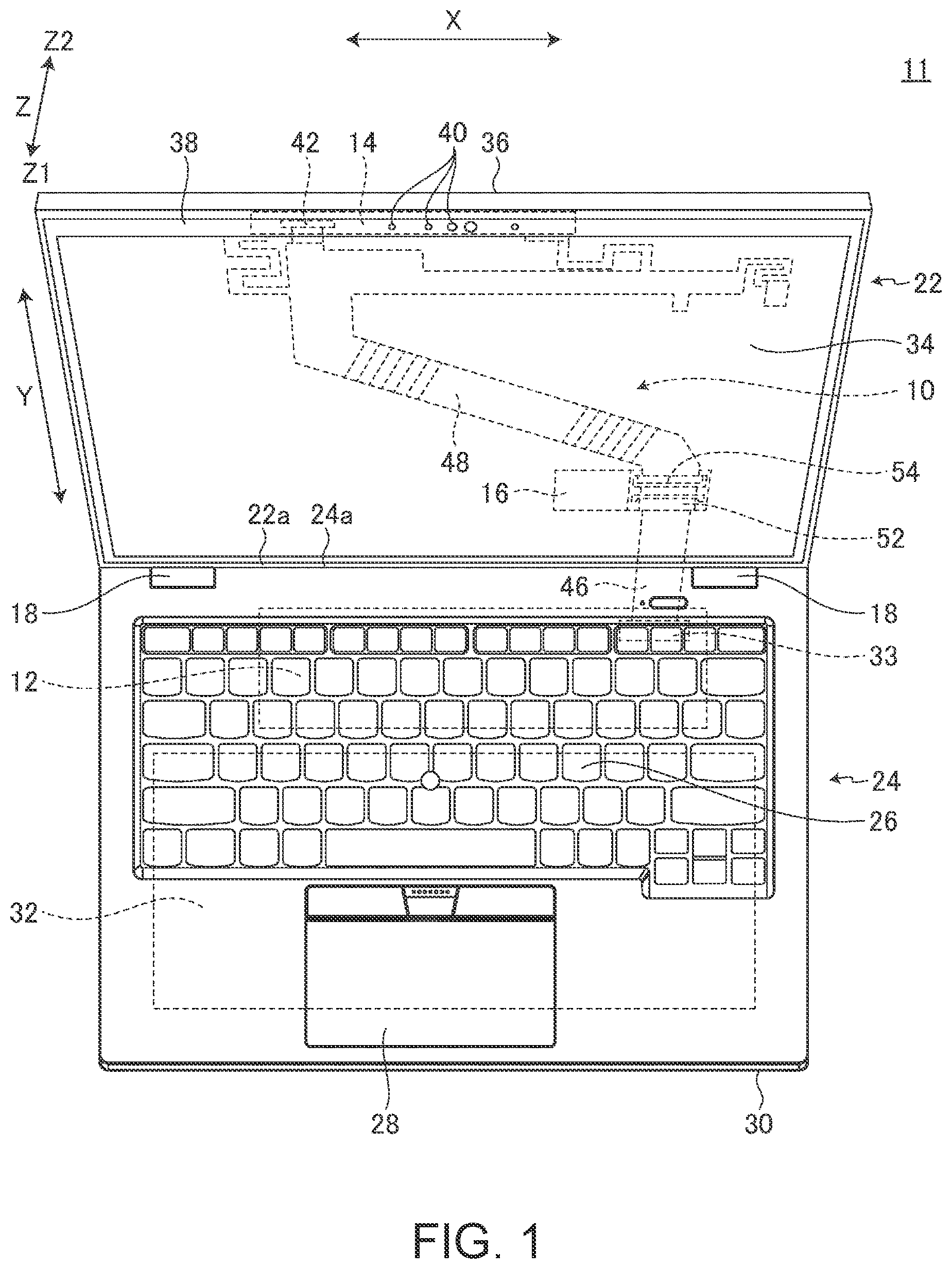 Patent US12619287 Figure 1 – Connection structure and electronic apparatus