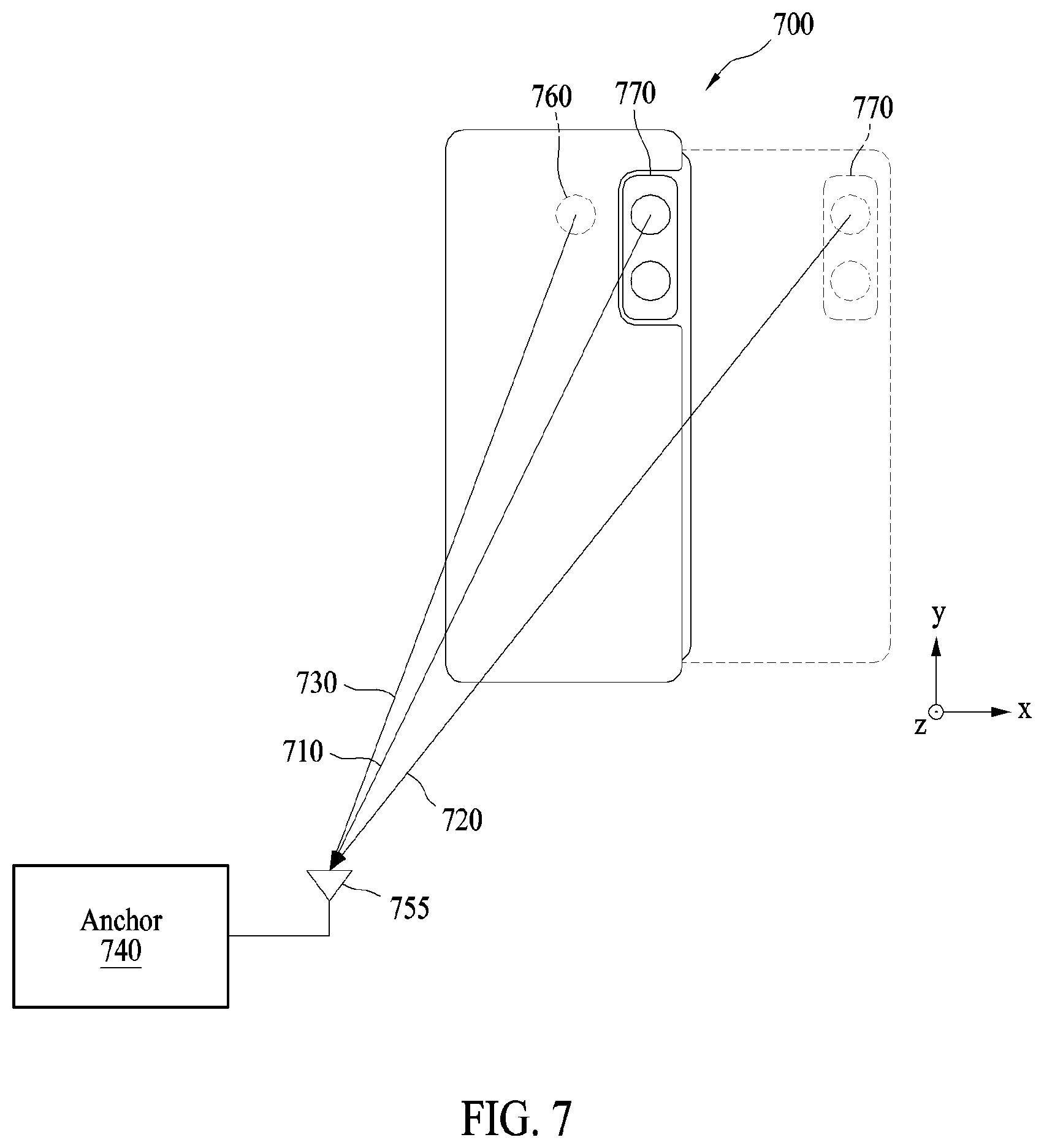 Patent US12619288 Figure 7 – Electronic device comprising antenna