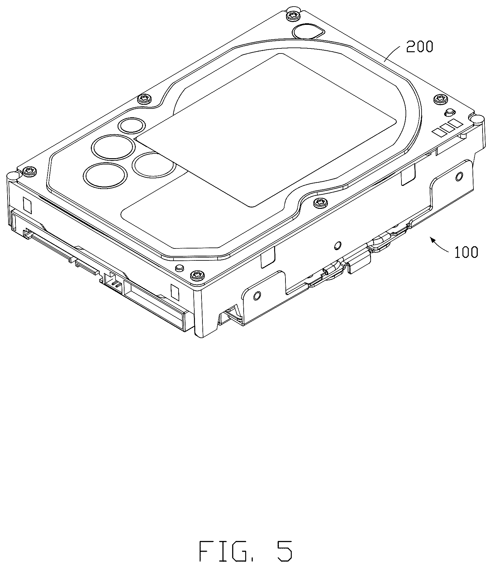 Patent US12619290 Figure 5 – Fixing bracket for facilitating assembly and disassembly of hard disk in electronic devices