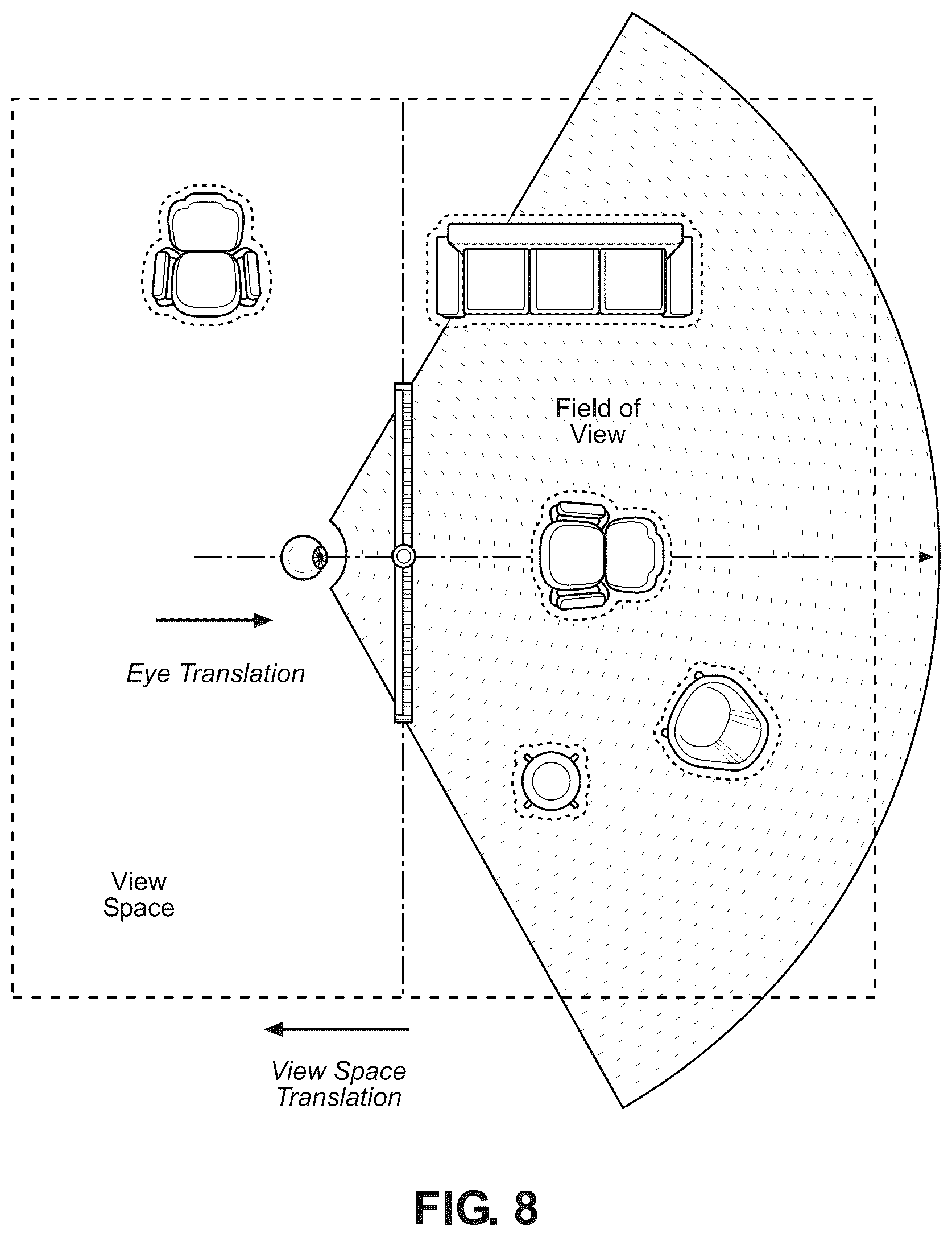 Patent US12619299 Figure 8 – Systems and methods for interactive viewing of three-dimensional content using anatomical tracking
