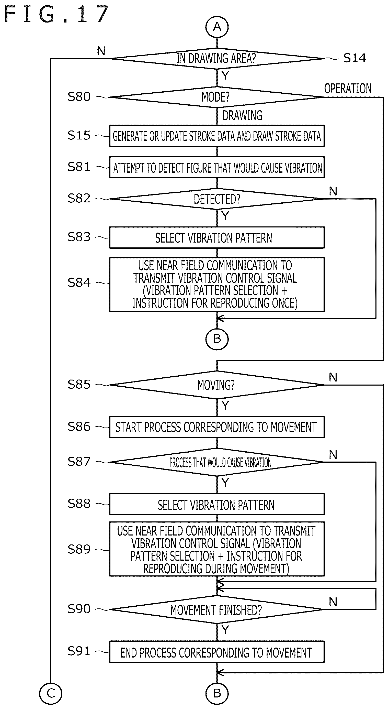 Patent US12619312 Figure 17 – System including pen and pen position detection apparatus, pen position detection apparatus, and method of activating haptic element built in pen