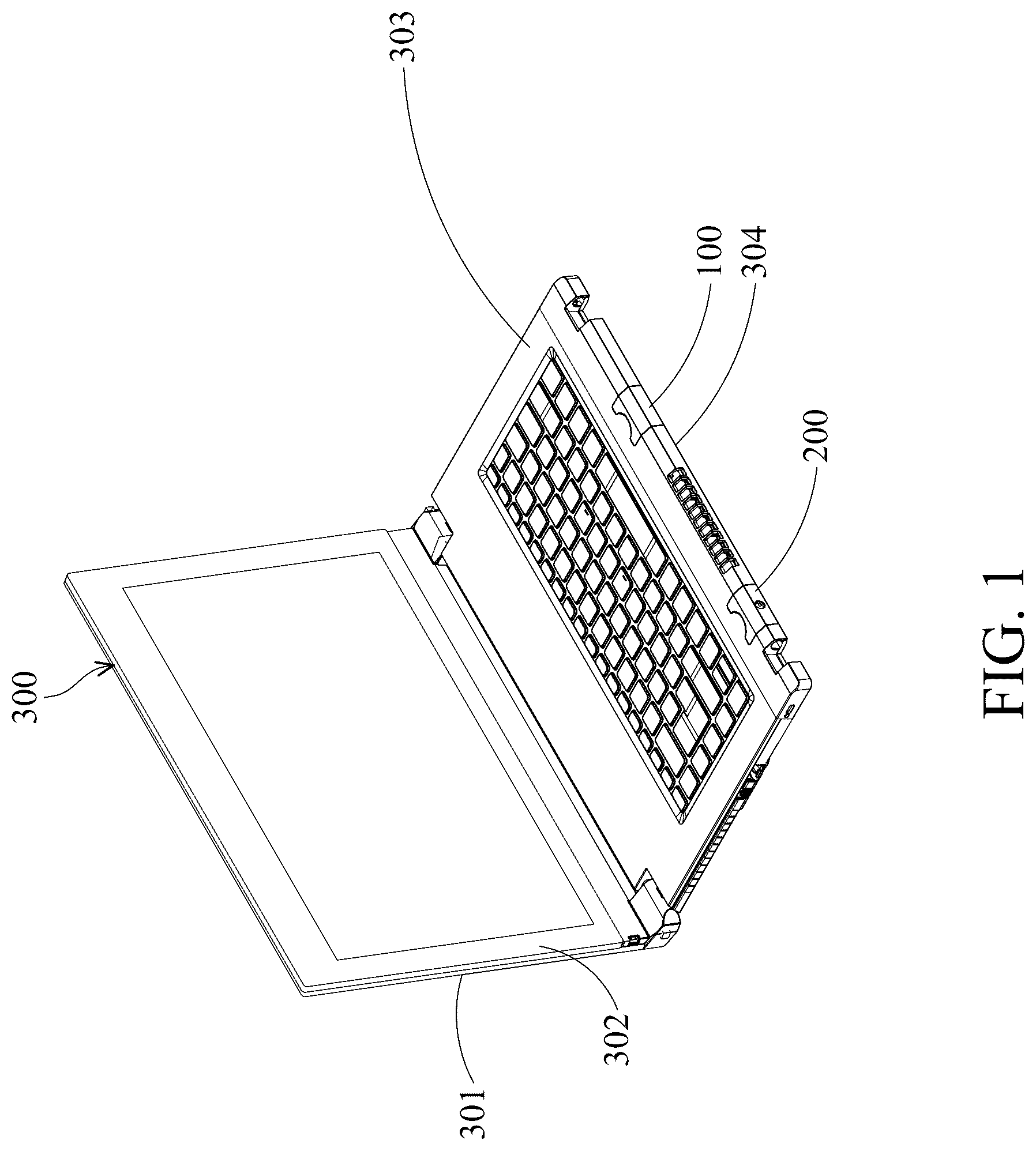 Patent US12619321 Figure 1 – Removable mouse module and electronic device including the same