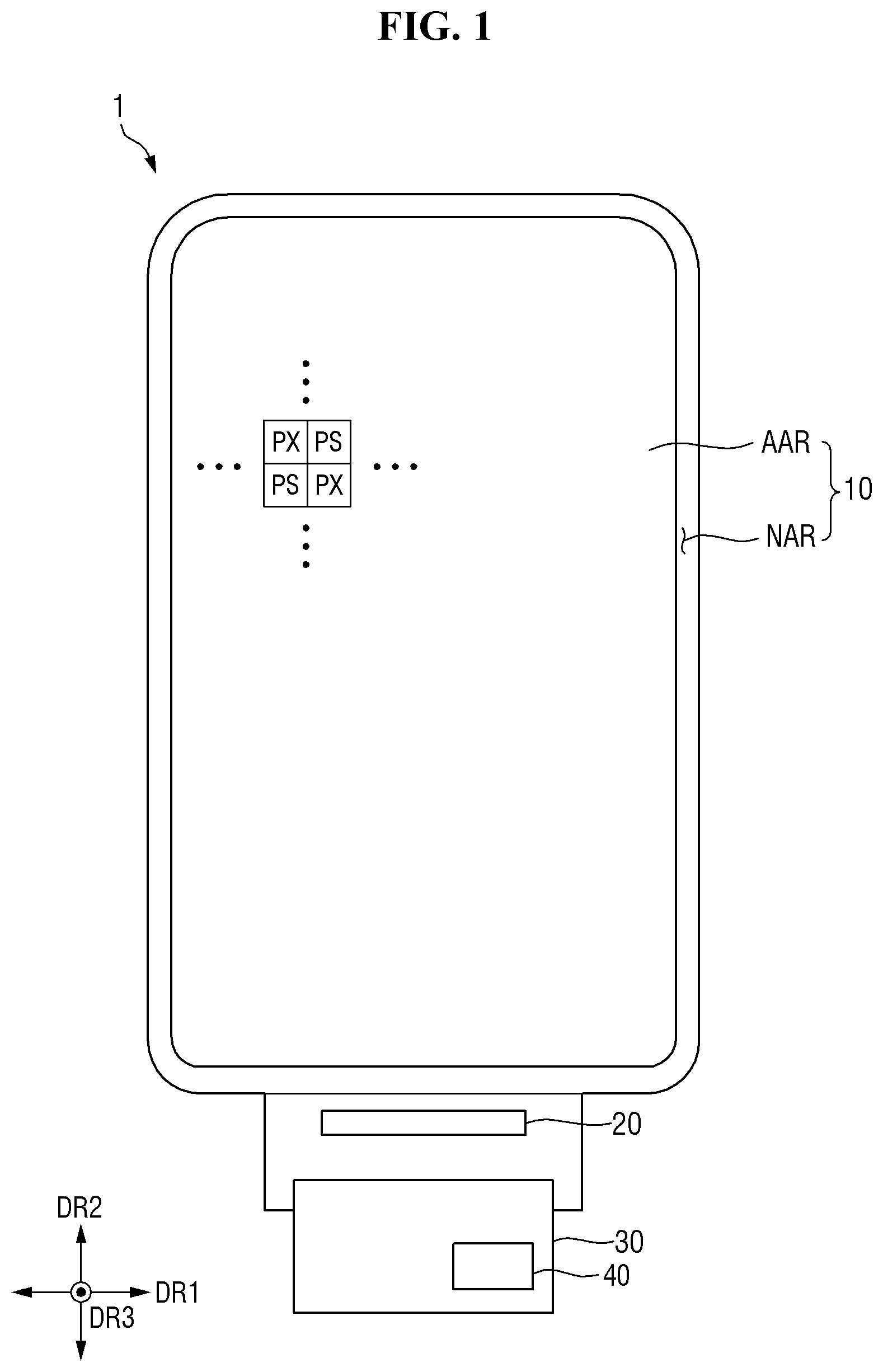 Patent US12619325 — Display device including a touch electrode — Figure 1