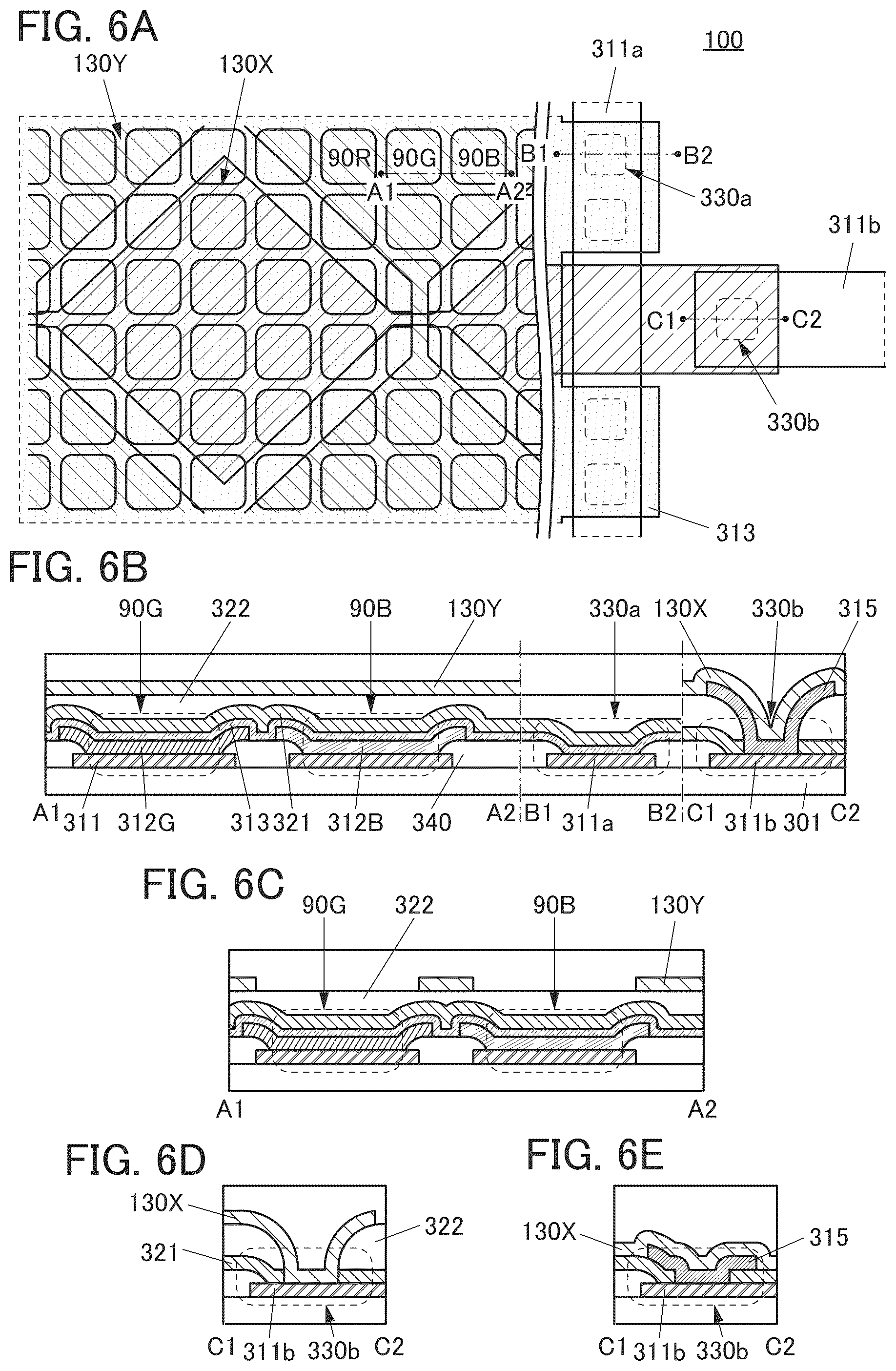 Patent US12619326 Figure 6 – Display device and electronic device