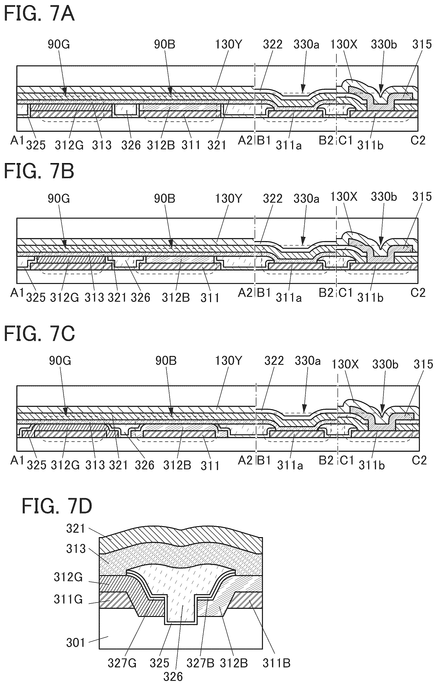 Patent US12619326 Figure 7 – Display device and electronic device