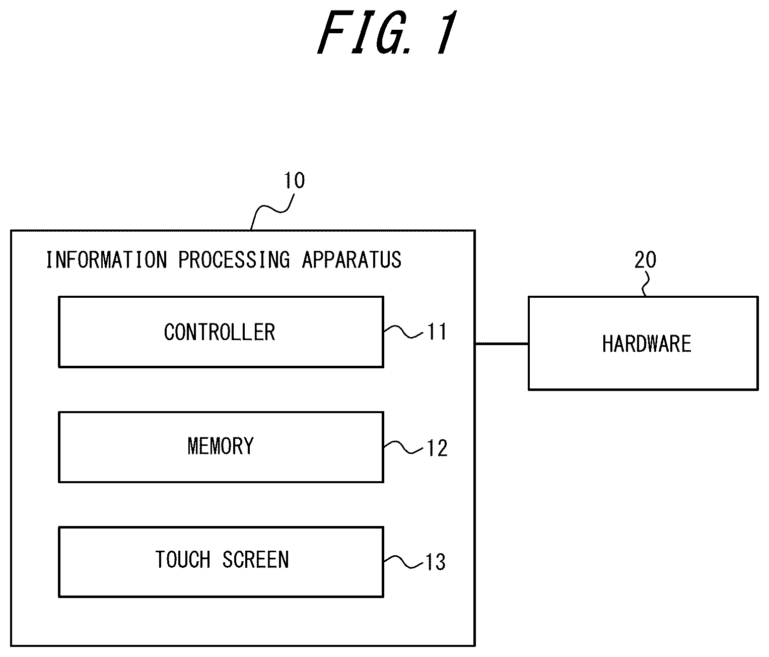 Patent US12619330 Figure 1 – Information processing apparatus, control method, and non-transitory computer readable medium for operation input using a touch screen