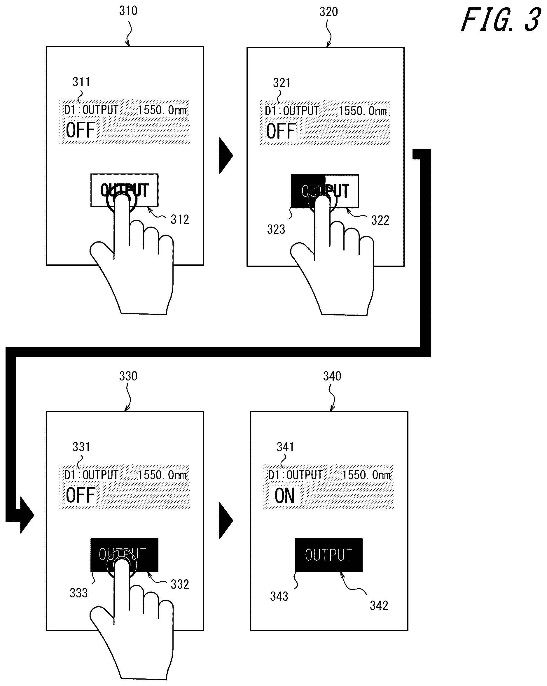 Patent US12619330 Figure 3 – Information processing apparatus, control method, and non-transitory computer readable medium for operation input using a touch screen