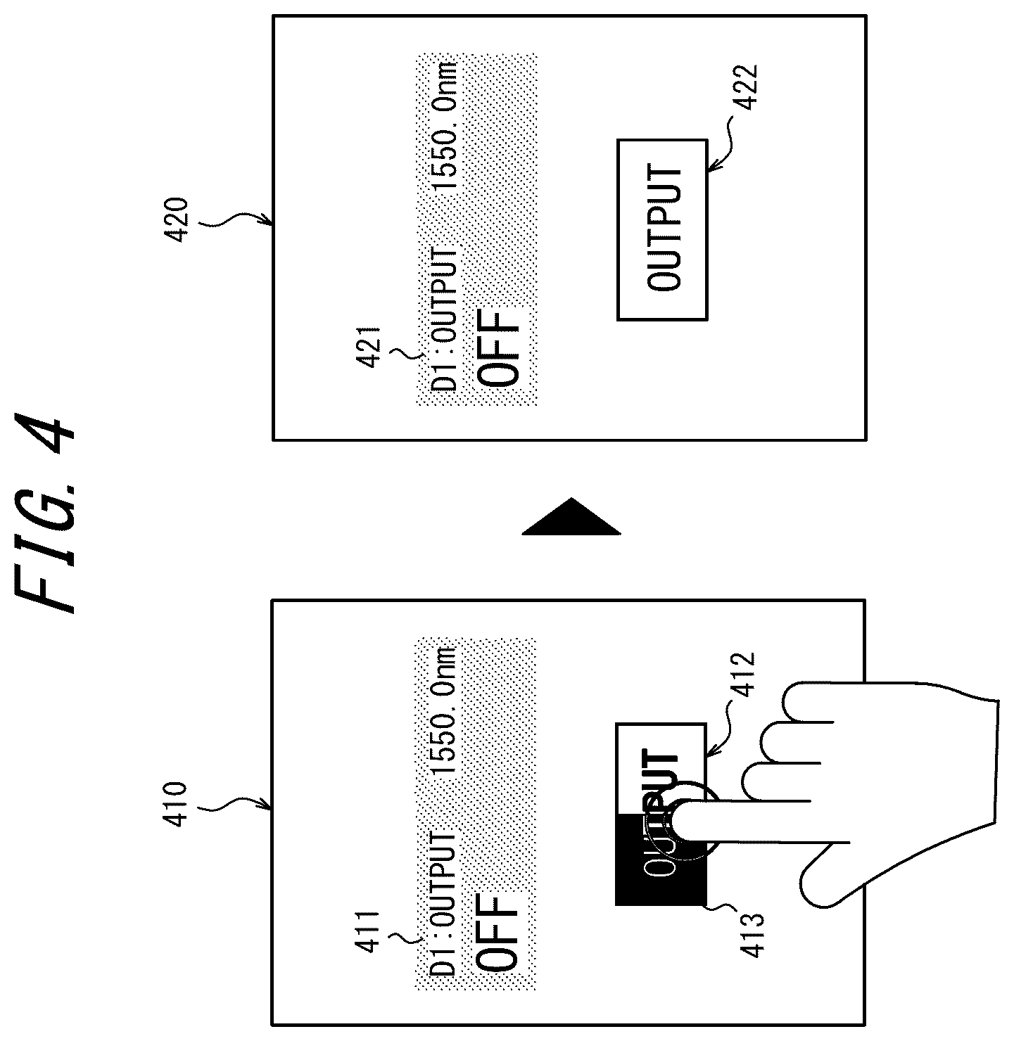Patent US12619330 Figure 4 – Information processing apparatus, control method, and non-transitory computer readable medium for operation input using a touch screen