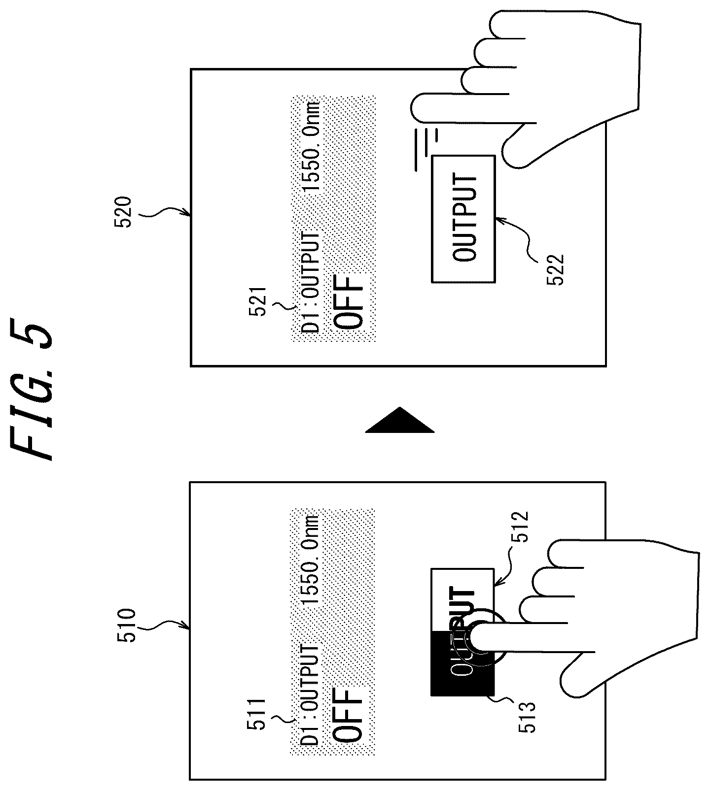 Patent US12619330 Figure 5 – Information processing apparatus, control method, and non-transitory computer readable medium for operation input using a touch screen