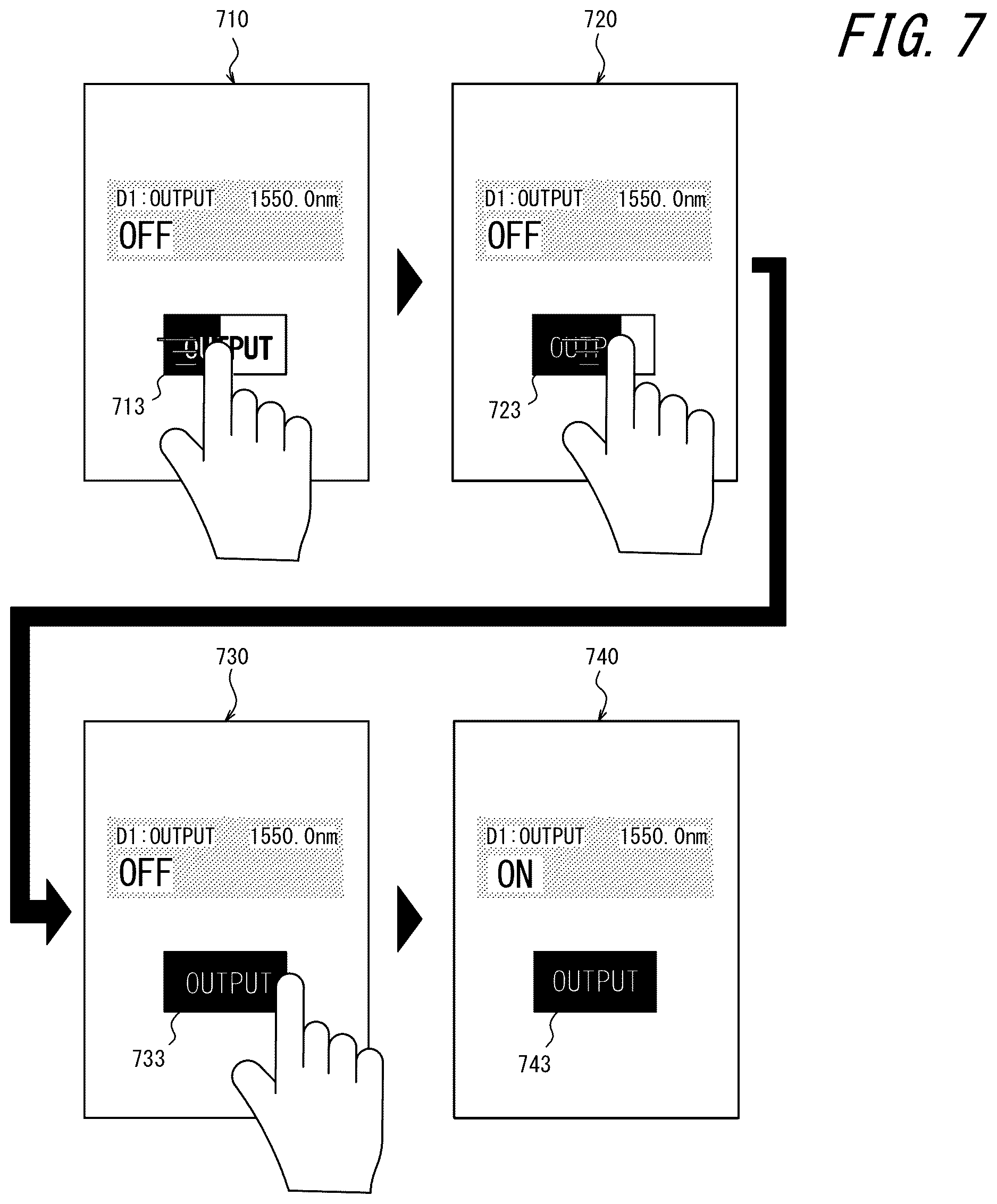 Patent US12619330 Figure 7 – Information processing apparatus, control method, and non-transitory computer readable medium for operation input using a touch screen