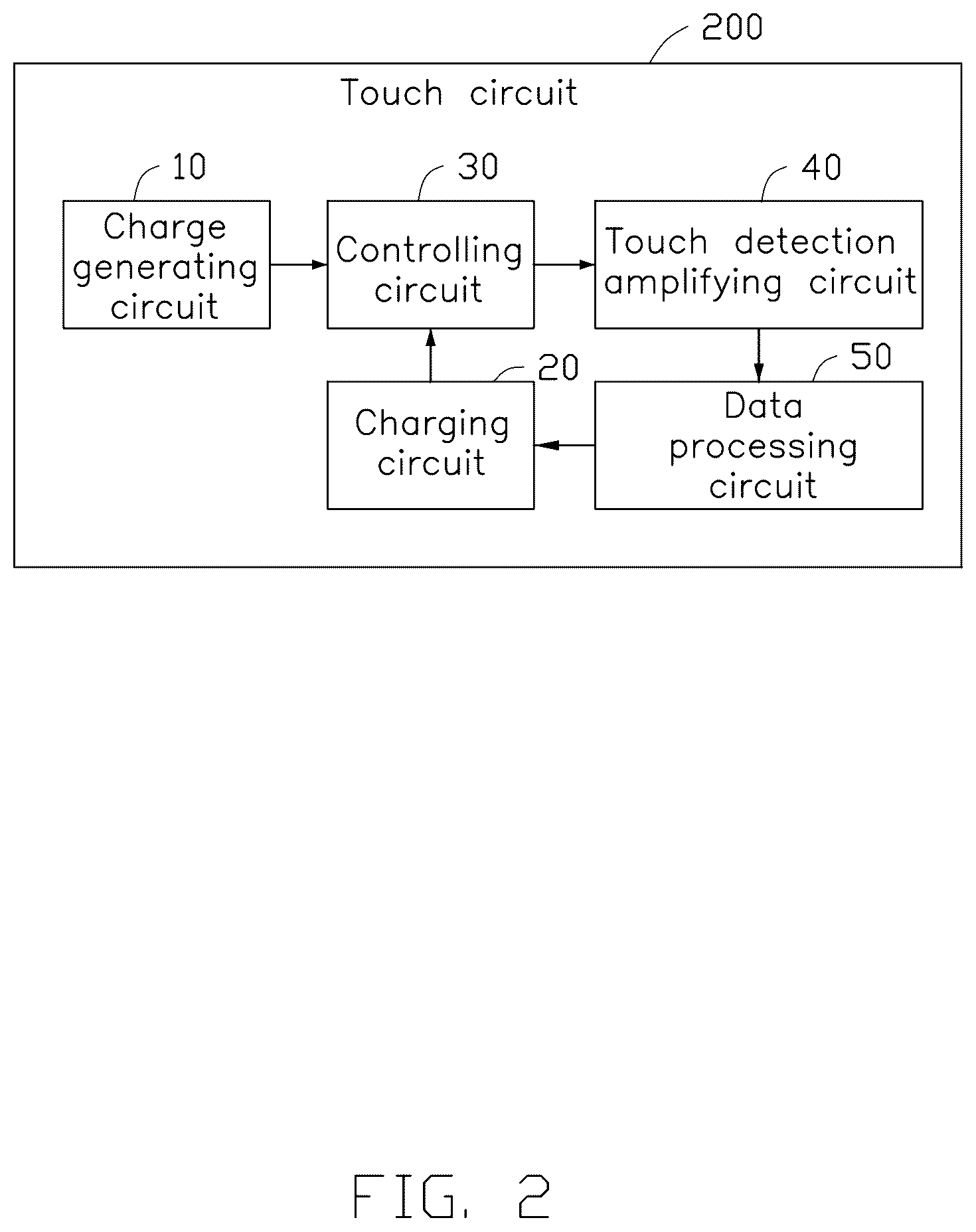 Patent US12619331 Figure 2 – Touch circuit, touch detection amplifying circuit and touch apparatus