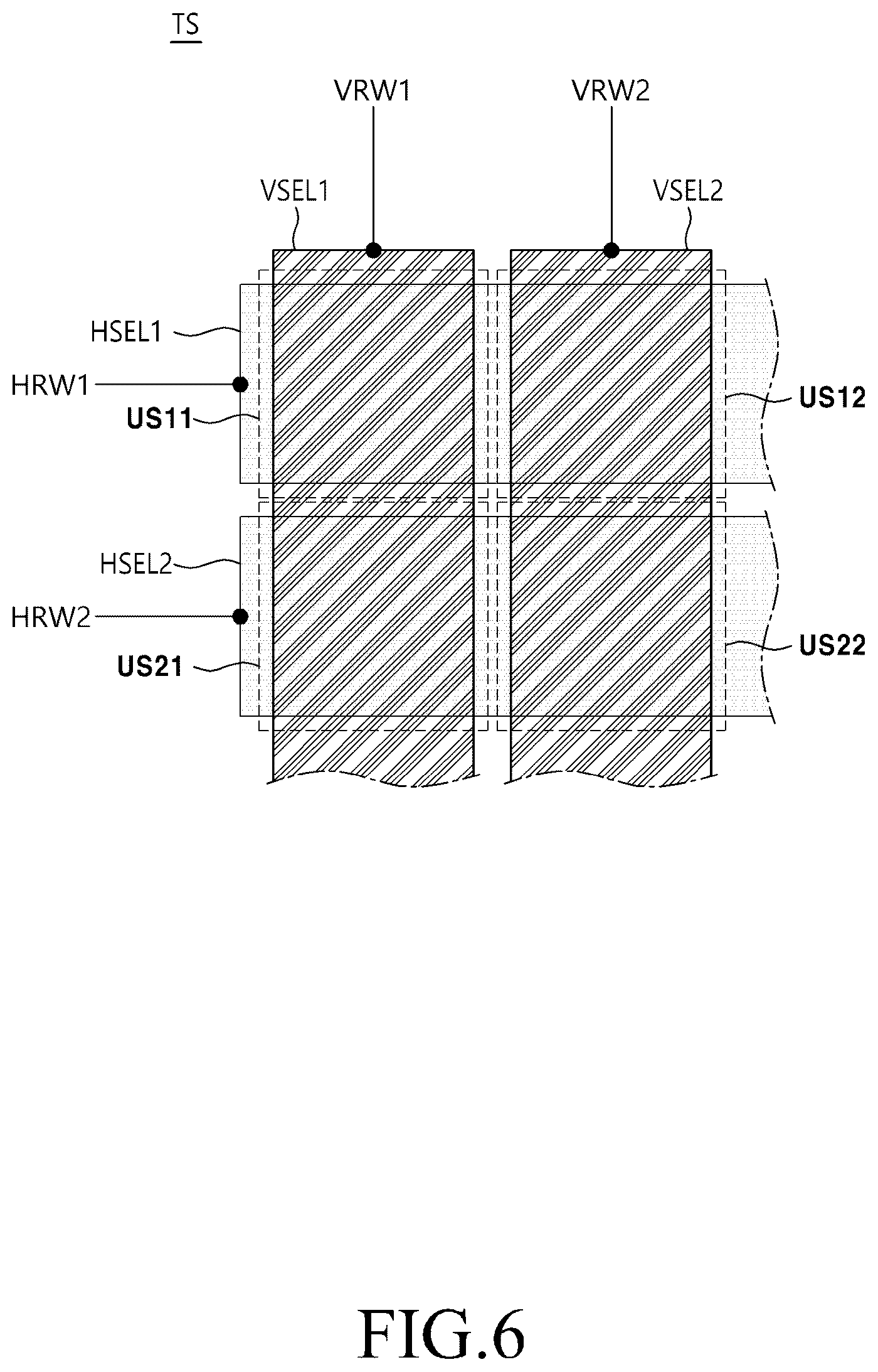 Patent US12619332 Figure 6 – Touch sensor and touch display device with coil shape electrodes