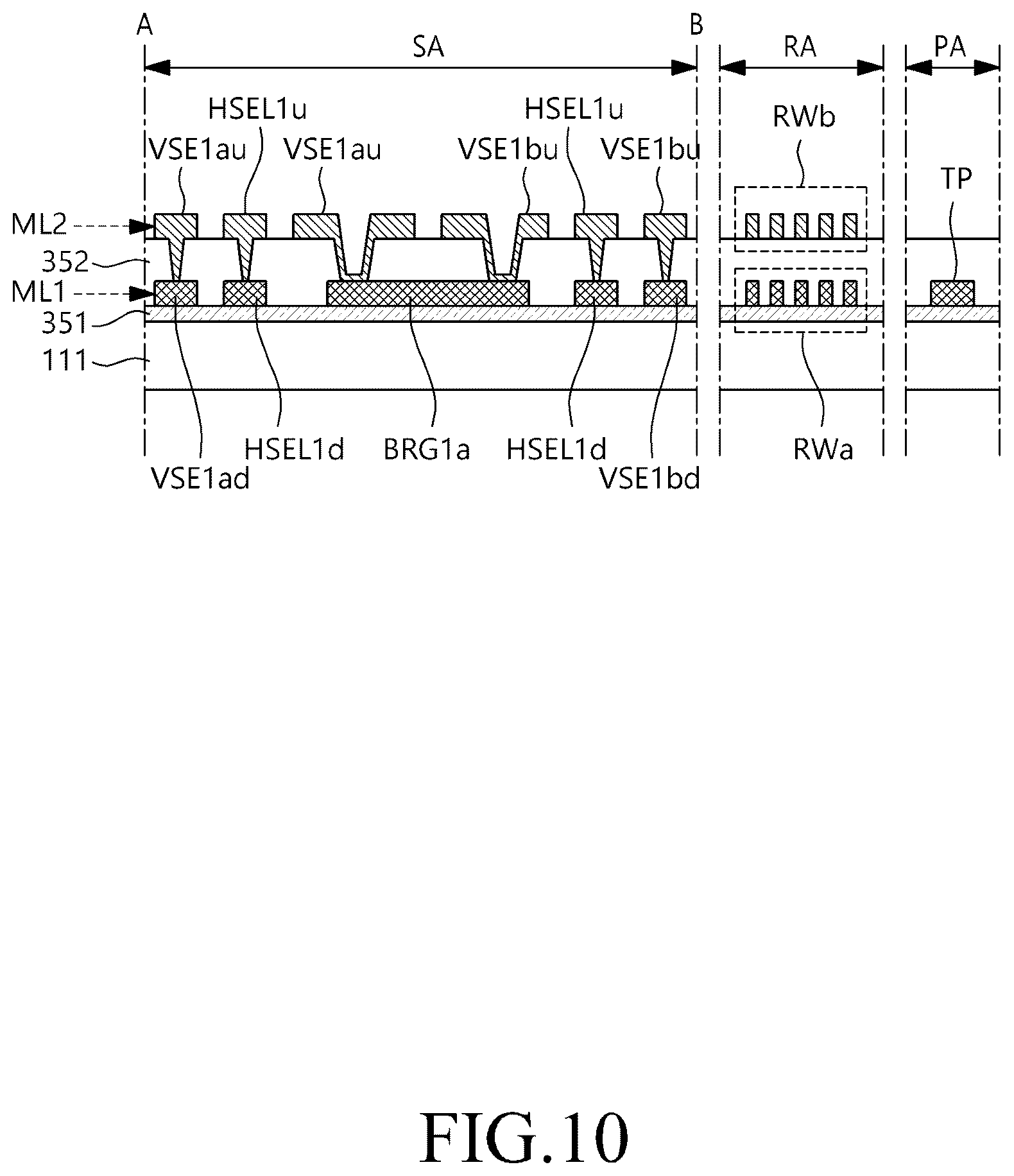 Patent US12619332 Figure 10 – Touch sensor and touch display device with coil shape electrodes