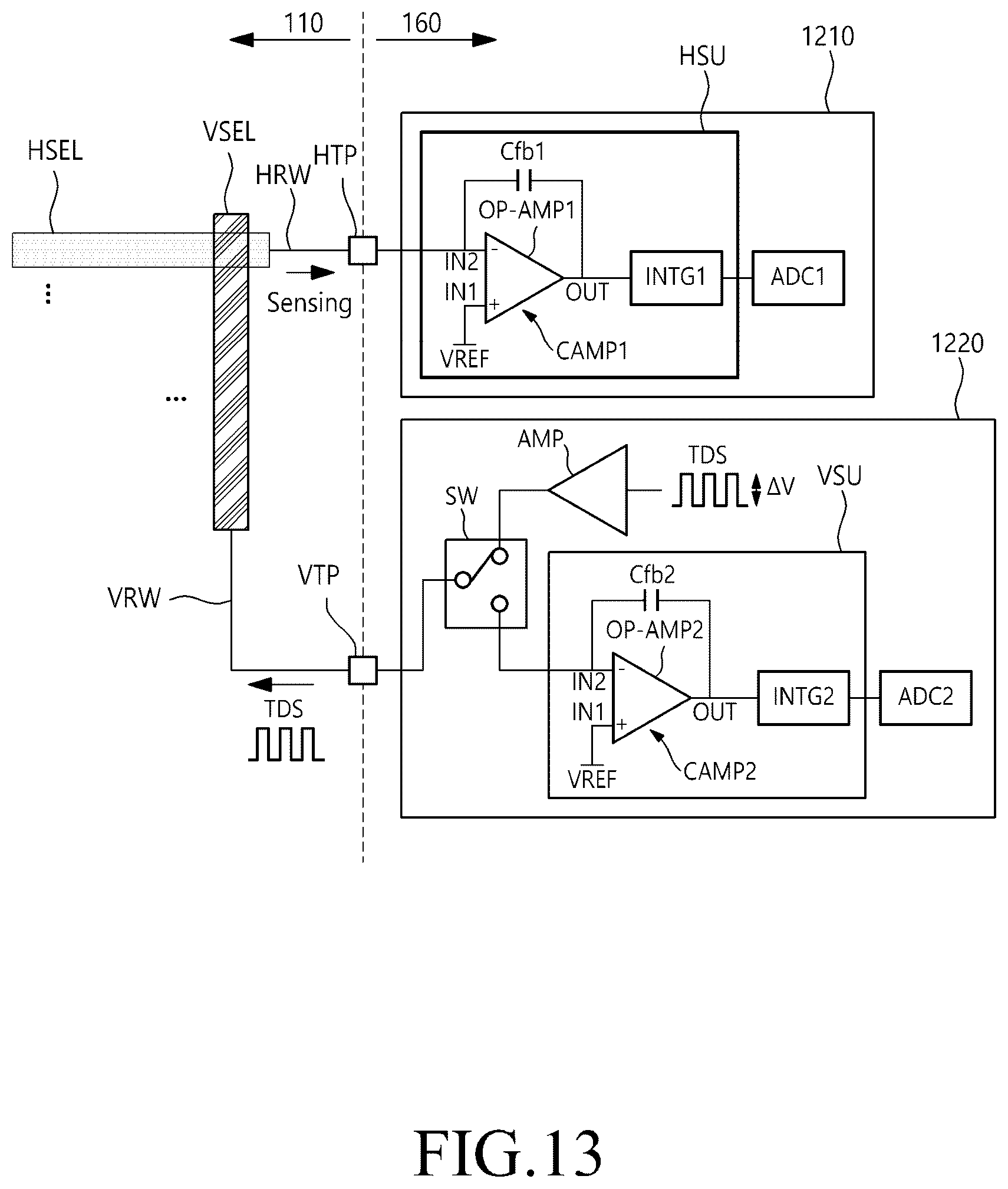 Patent US12619332 Figure 13 – Touch sensor and touch display device with coil shape electrodes