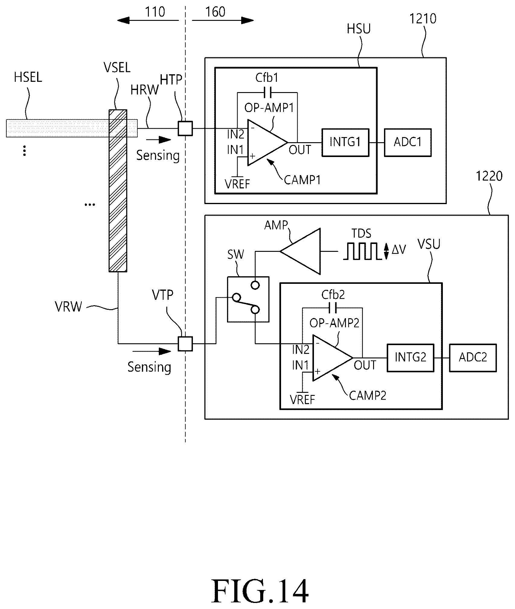 Patent US12619332 Figure 14 – Touch sensor and touch display device with coil shape electrodes