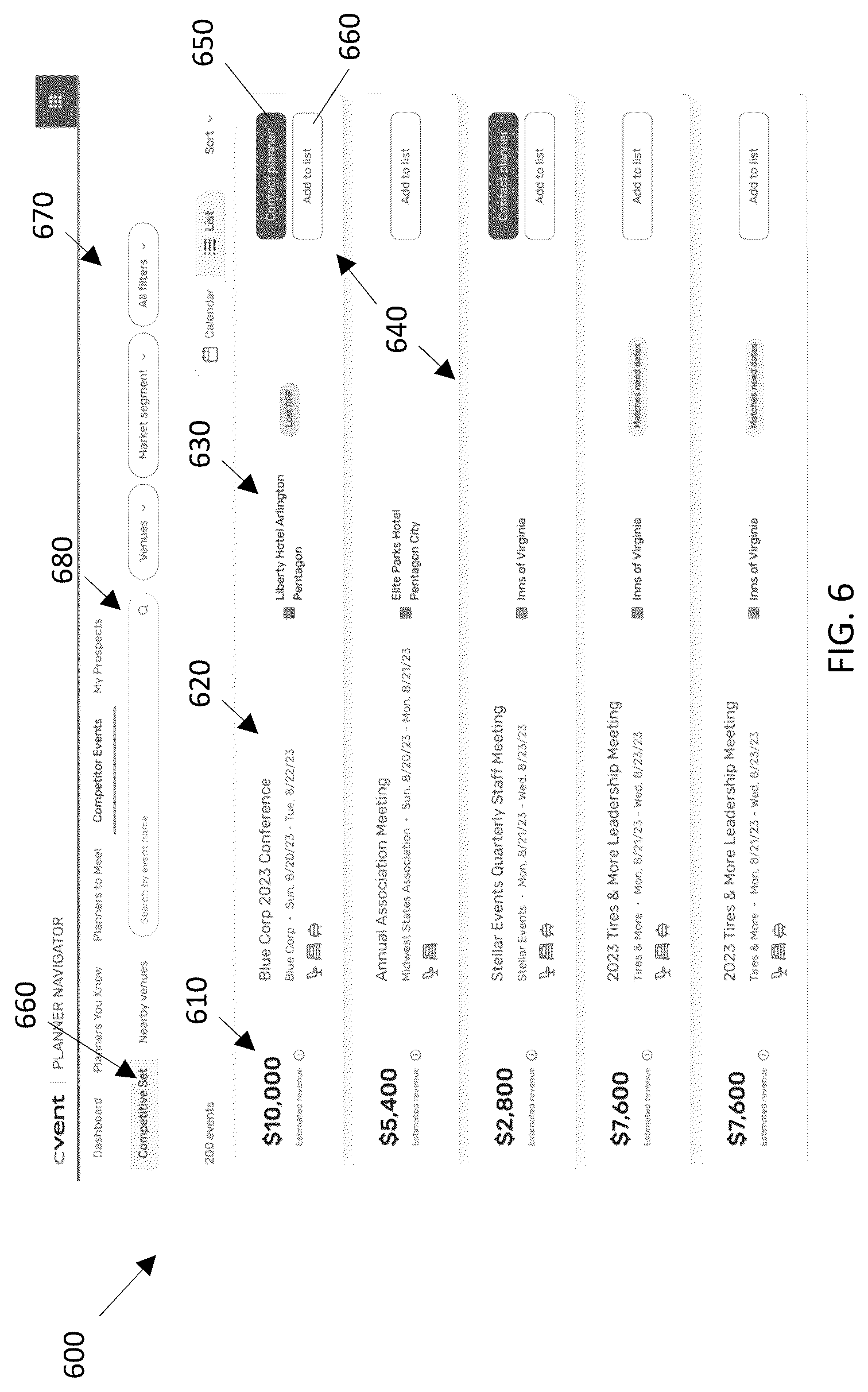 Patent US12619337 Figure 7 – Event planning system