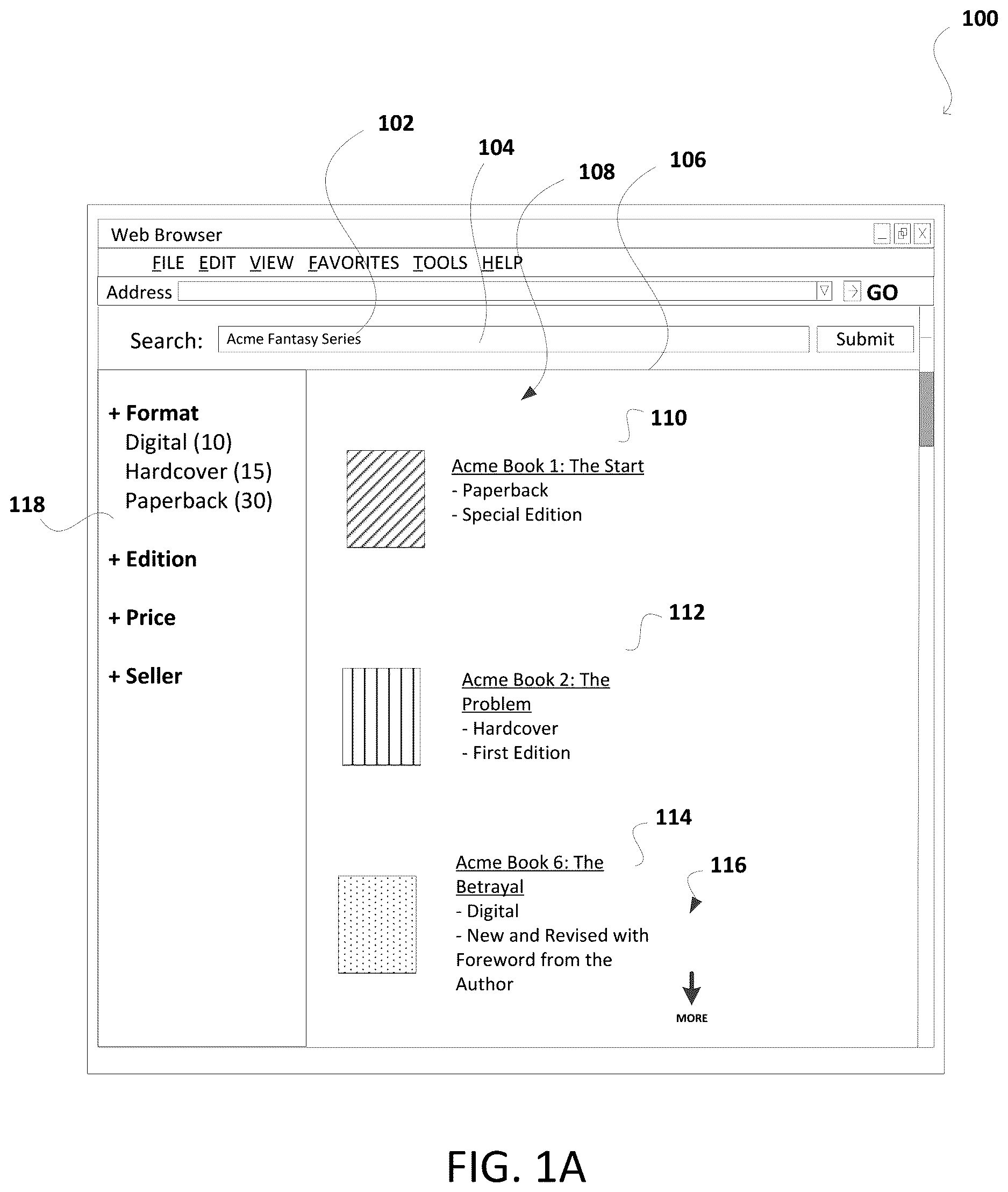 Patent US12619341 Figure 1 – Dynamic collection-based content presentation