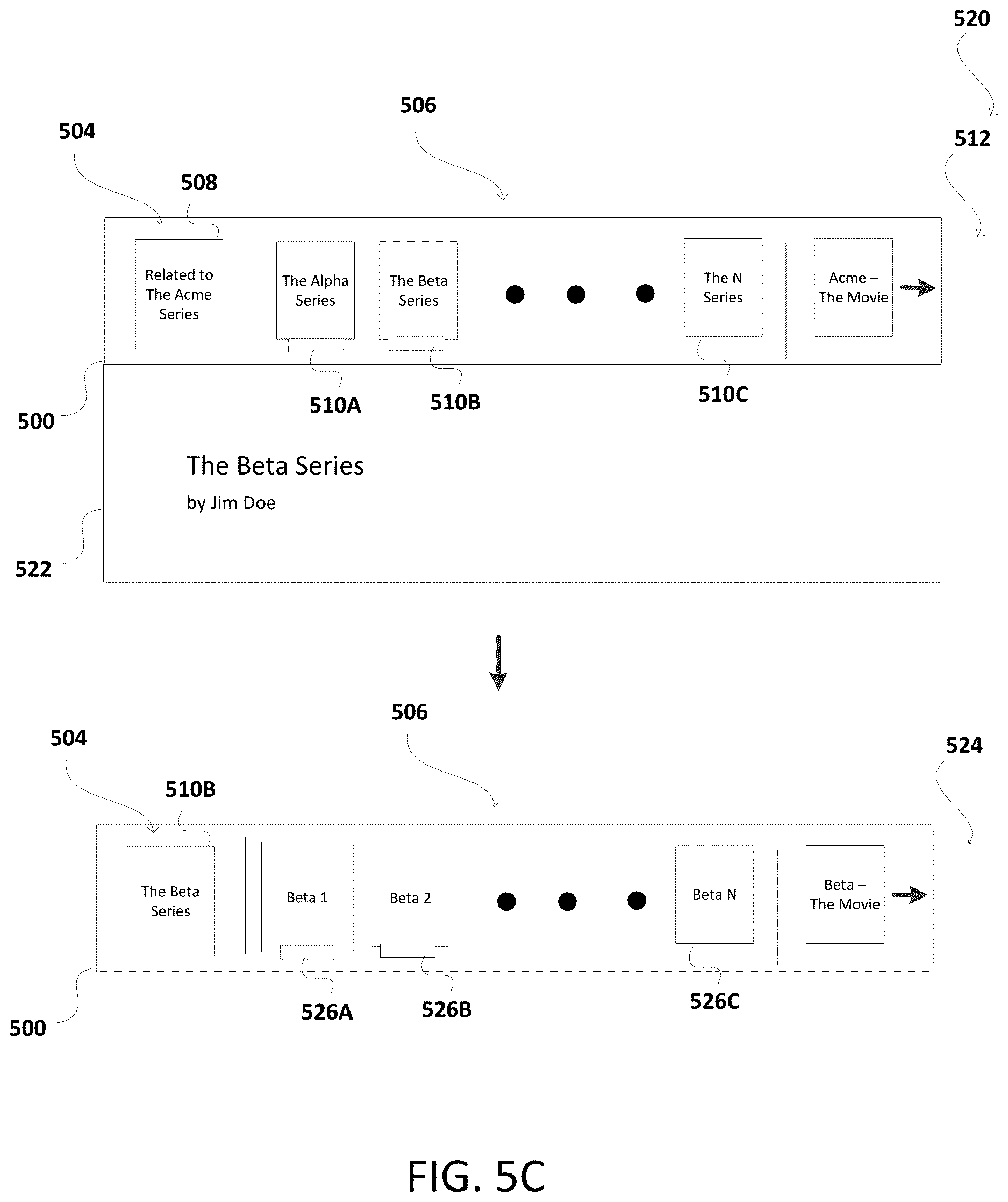 Patent US12619341 Figure 10 – Dynamic collection-based content presentation