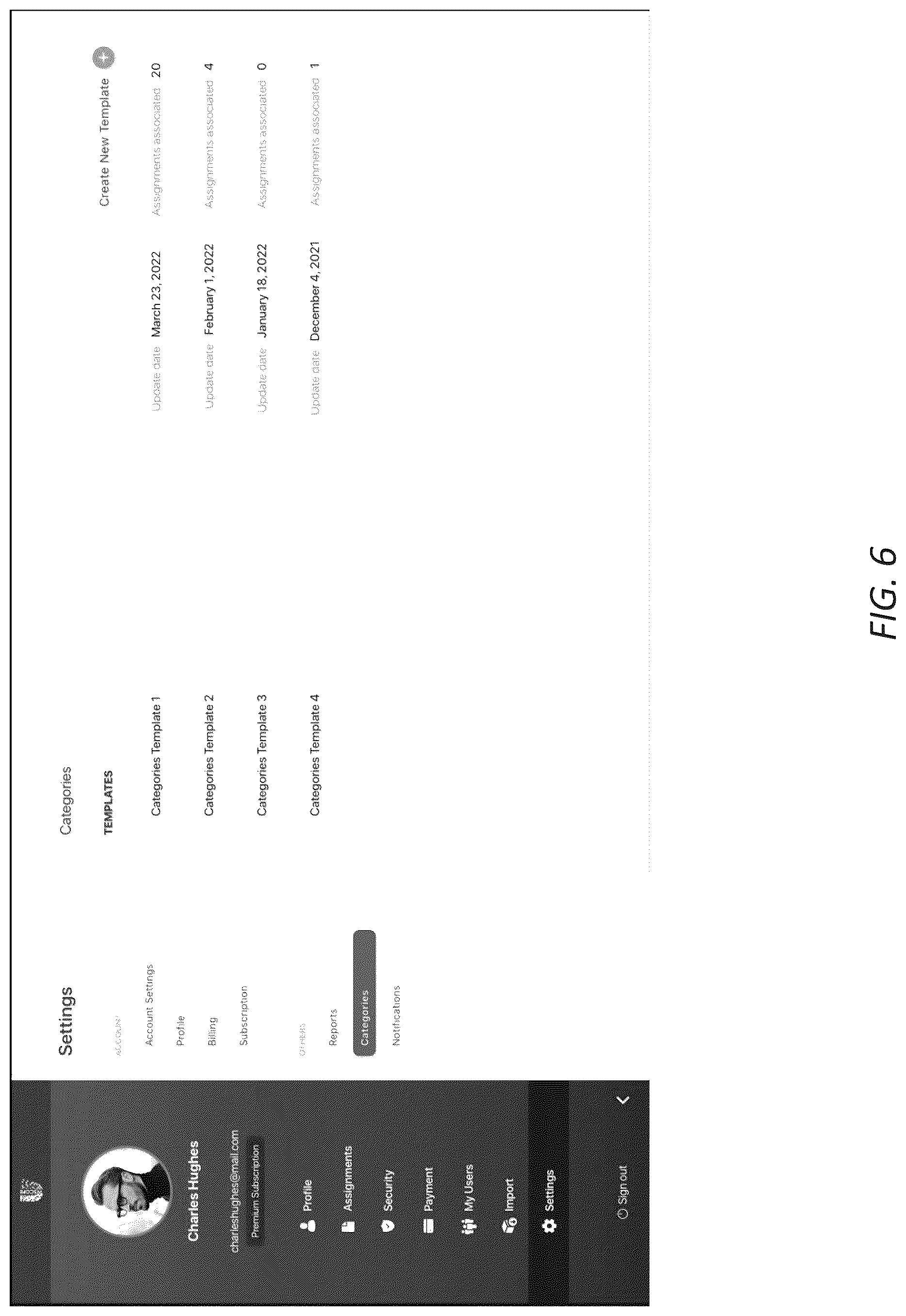 Patent US12619343 Figure 7 – Inspection templates and administrative controls