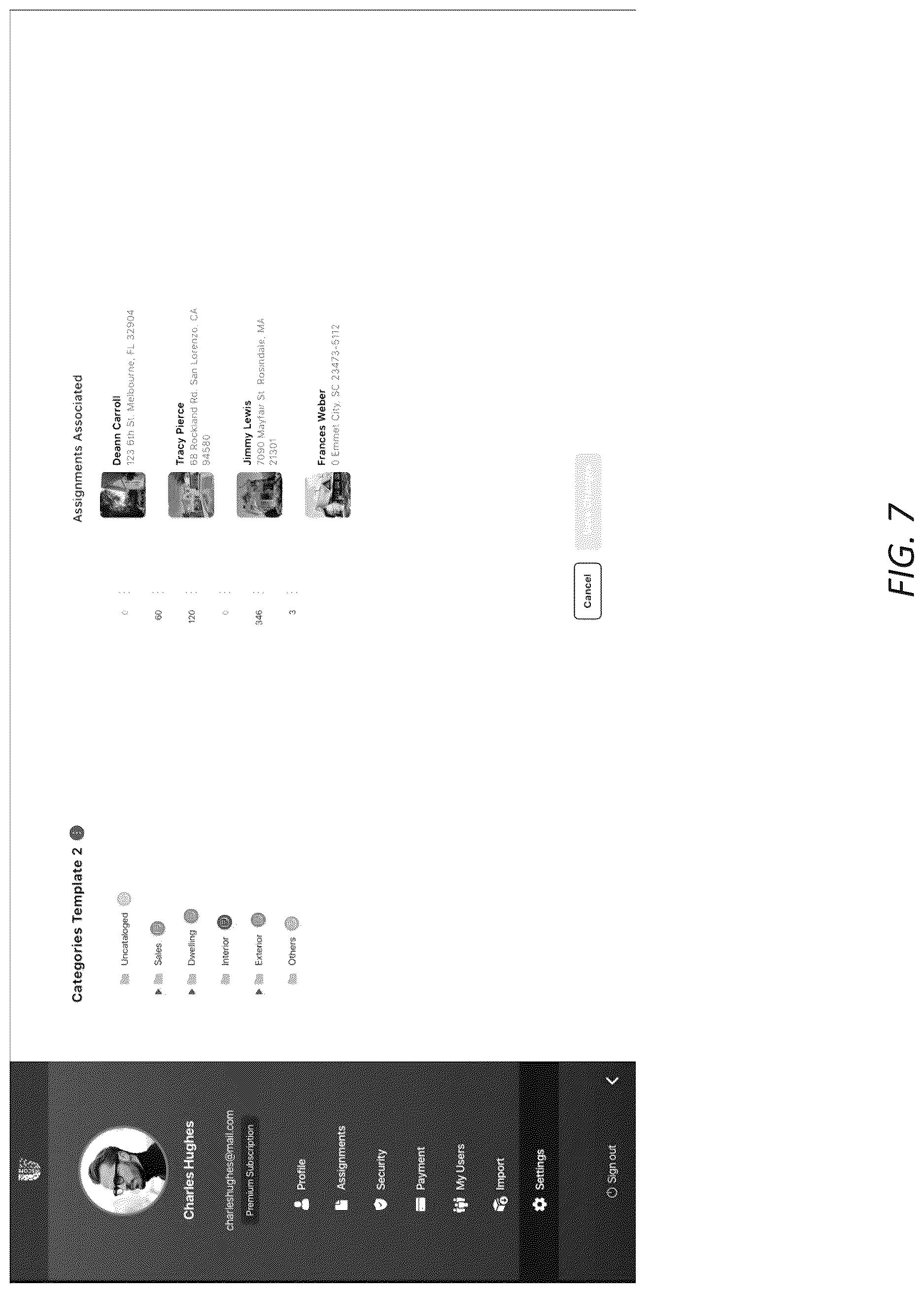 Patent US12619343 Figure 8 – Inspection templates and administrative controls