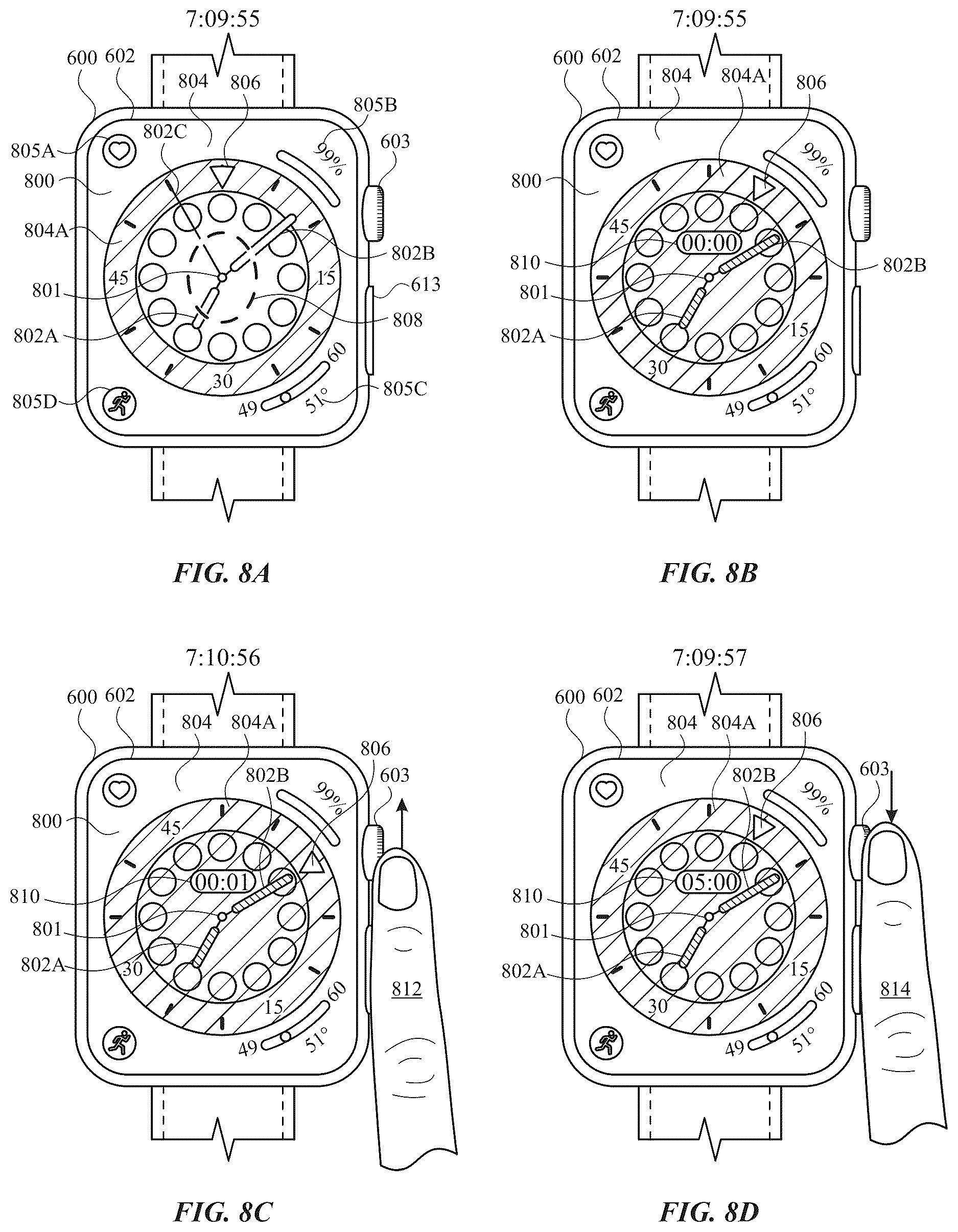 Patent US12619345 Figure 14 – User interfaces related to time