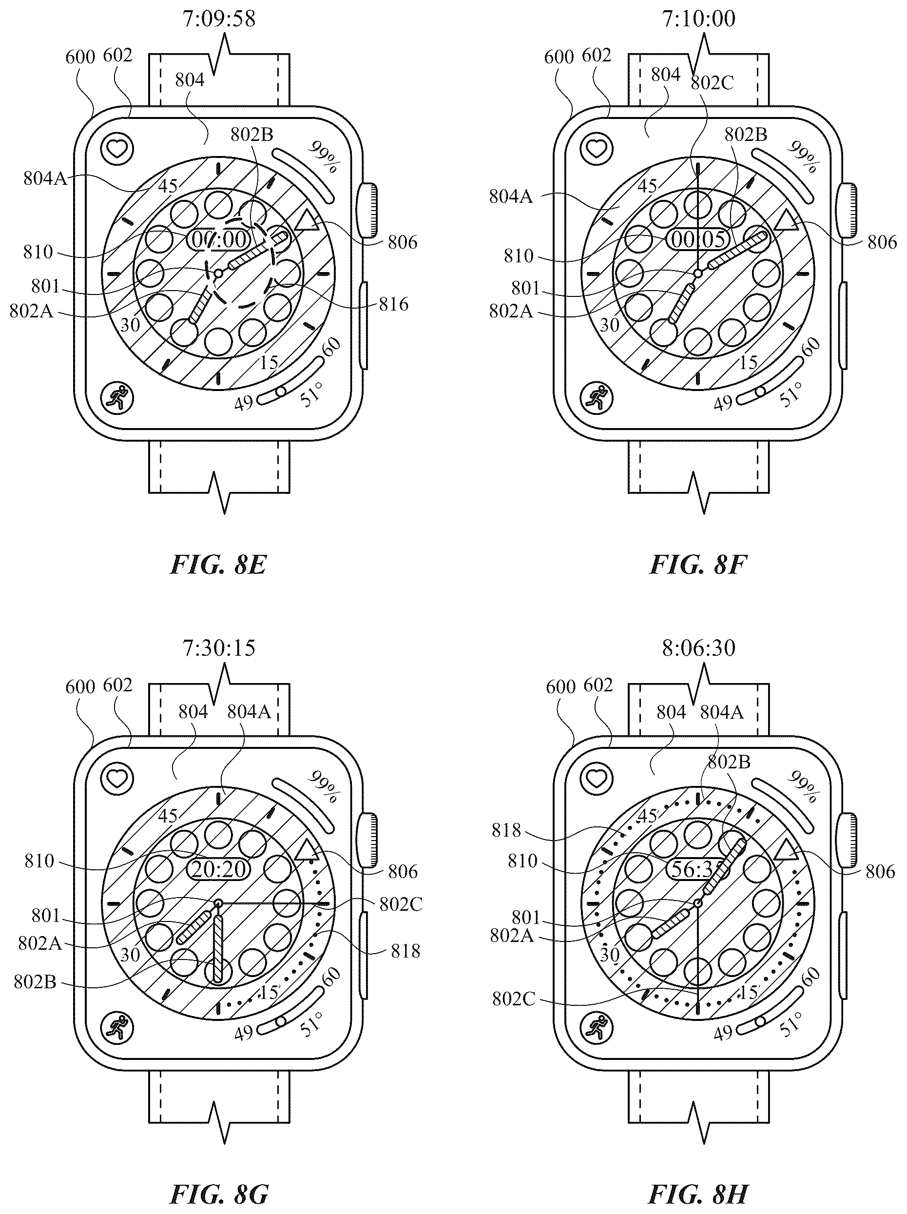 Patent US12619345 Figure 15 – User interfaces related to time