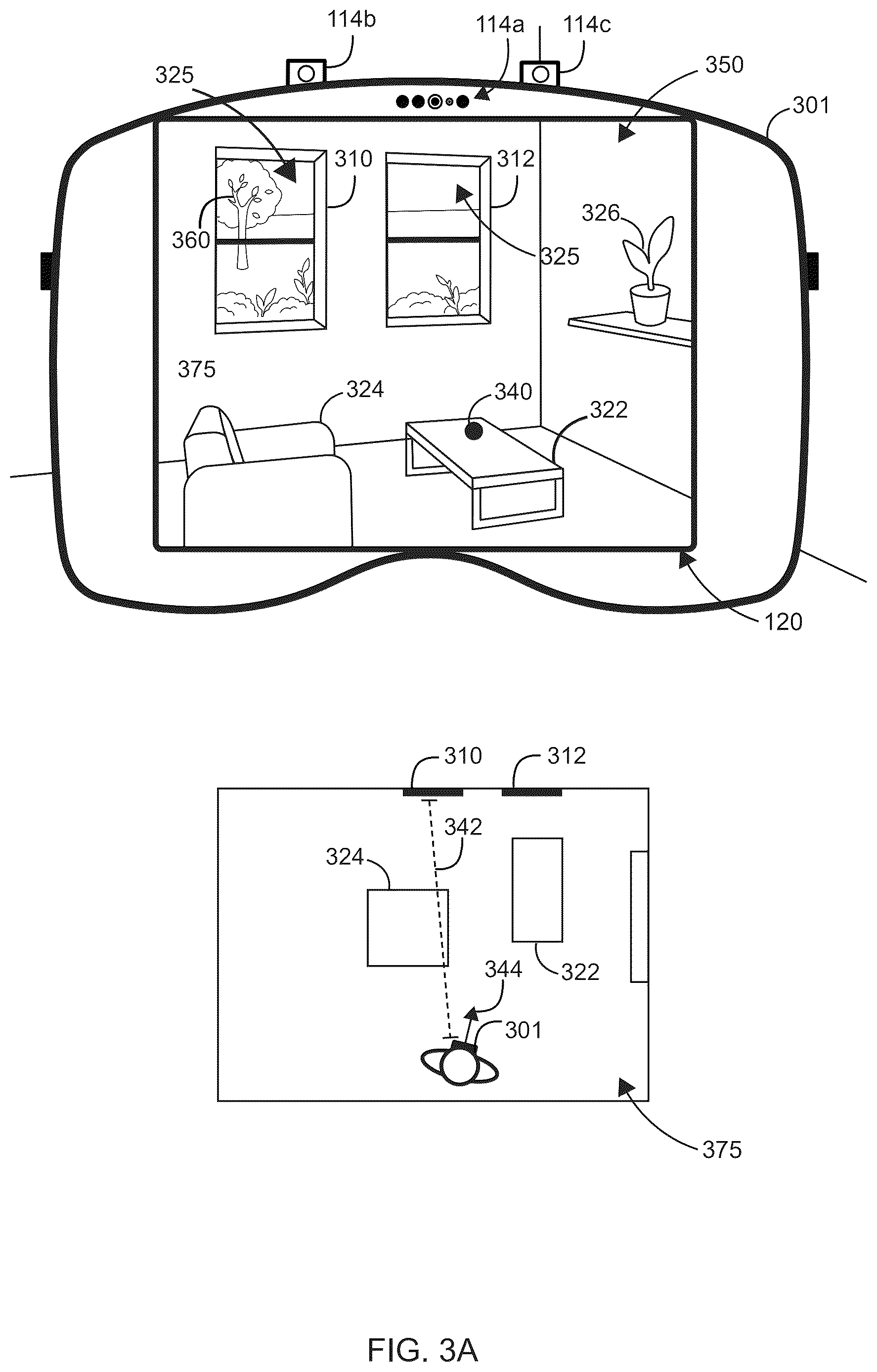 Patent US12619346 Figure 3 – Displaying content based on detecting an associated context in a physical environment