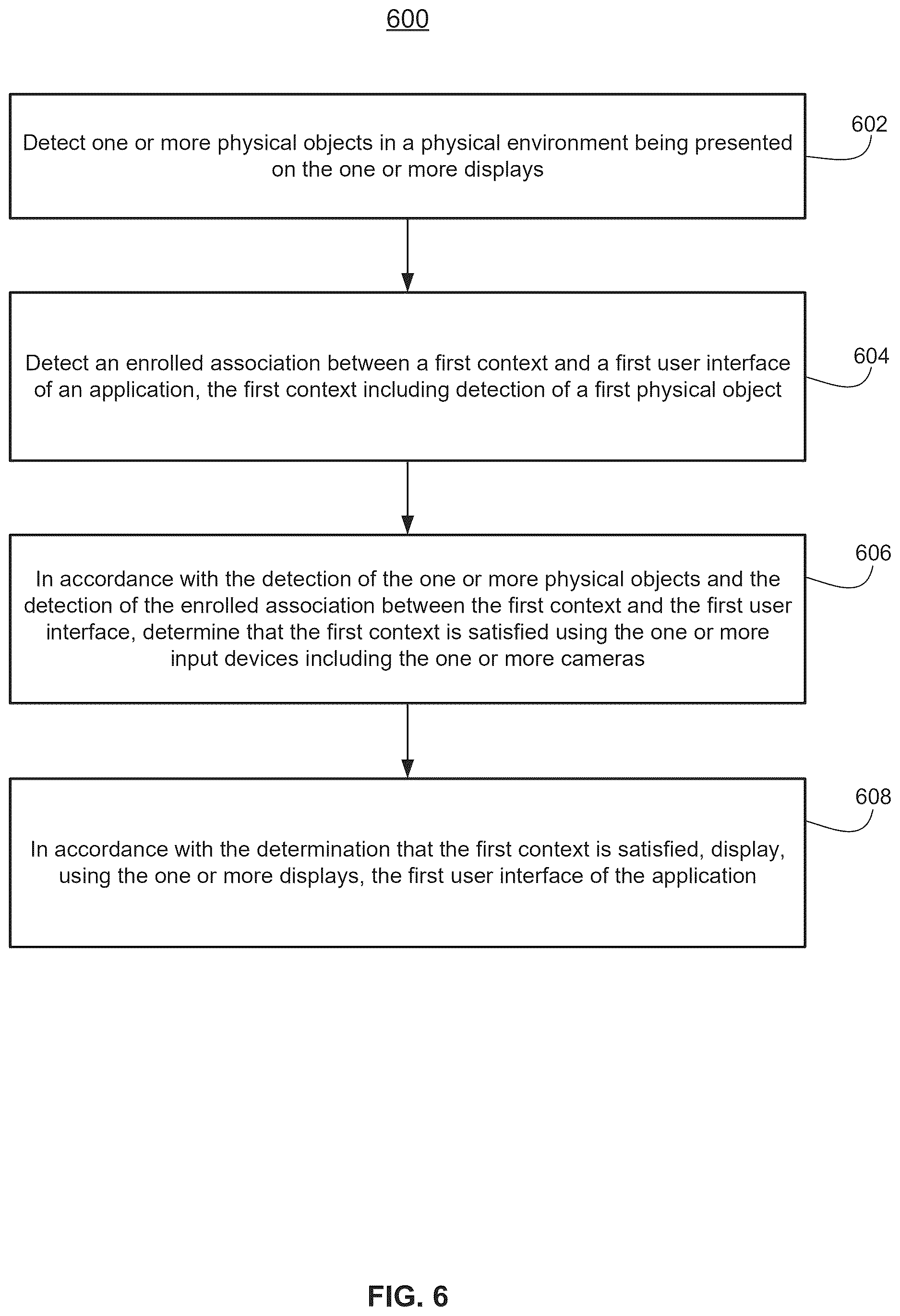 Patent US12619346 Figure 10 – Displaying content based on detecting an associated context in a physical environment
