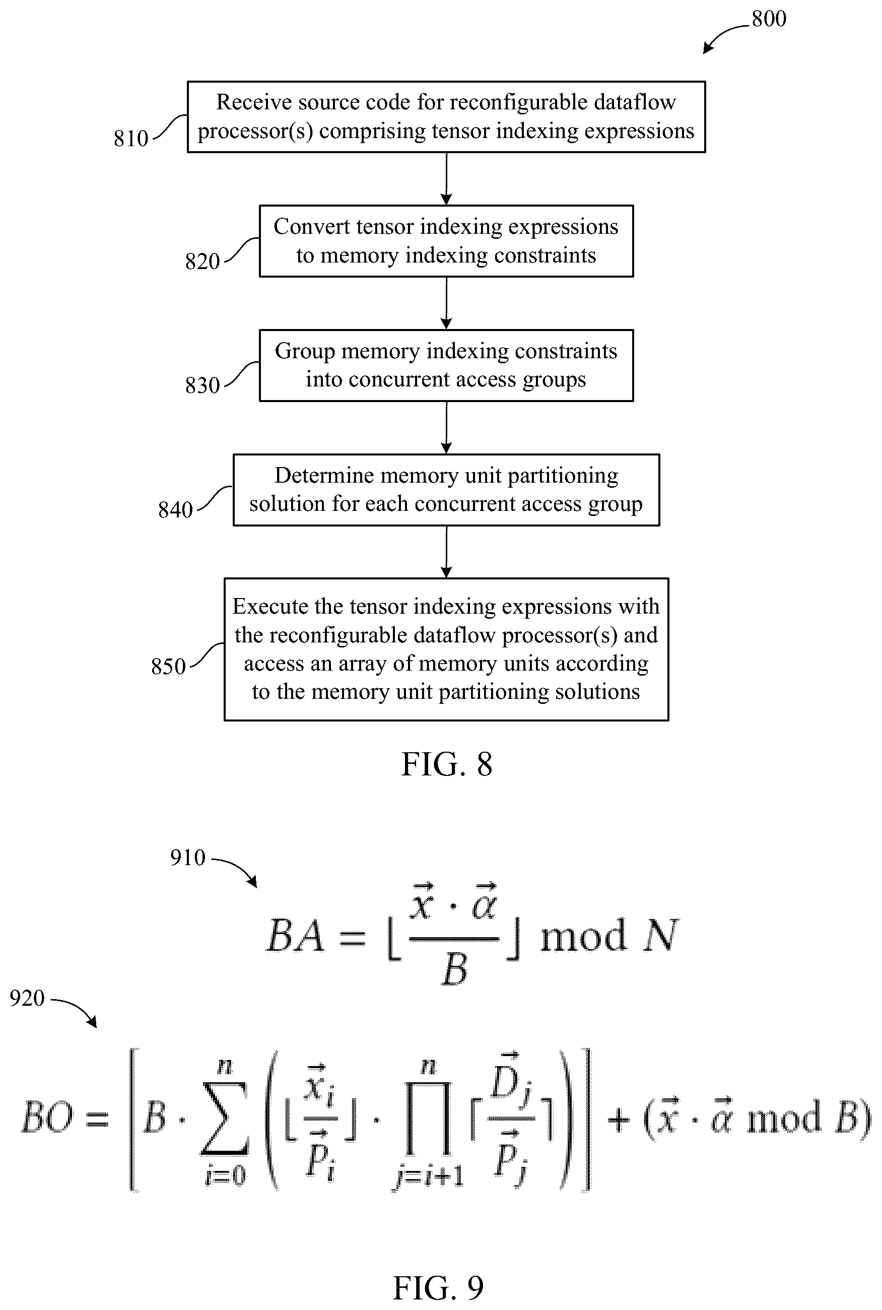 Patent US12619370 Figure 9 – Memory unit partitioning for reconfigurable dataflow computers