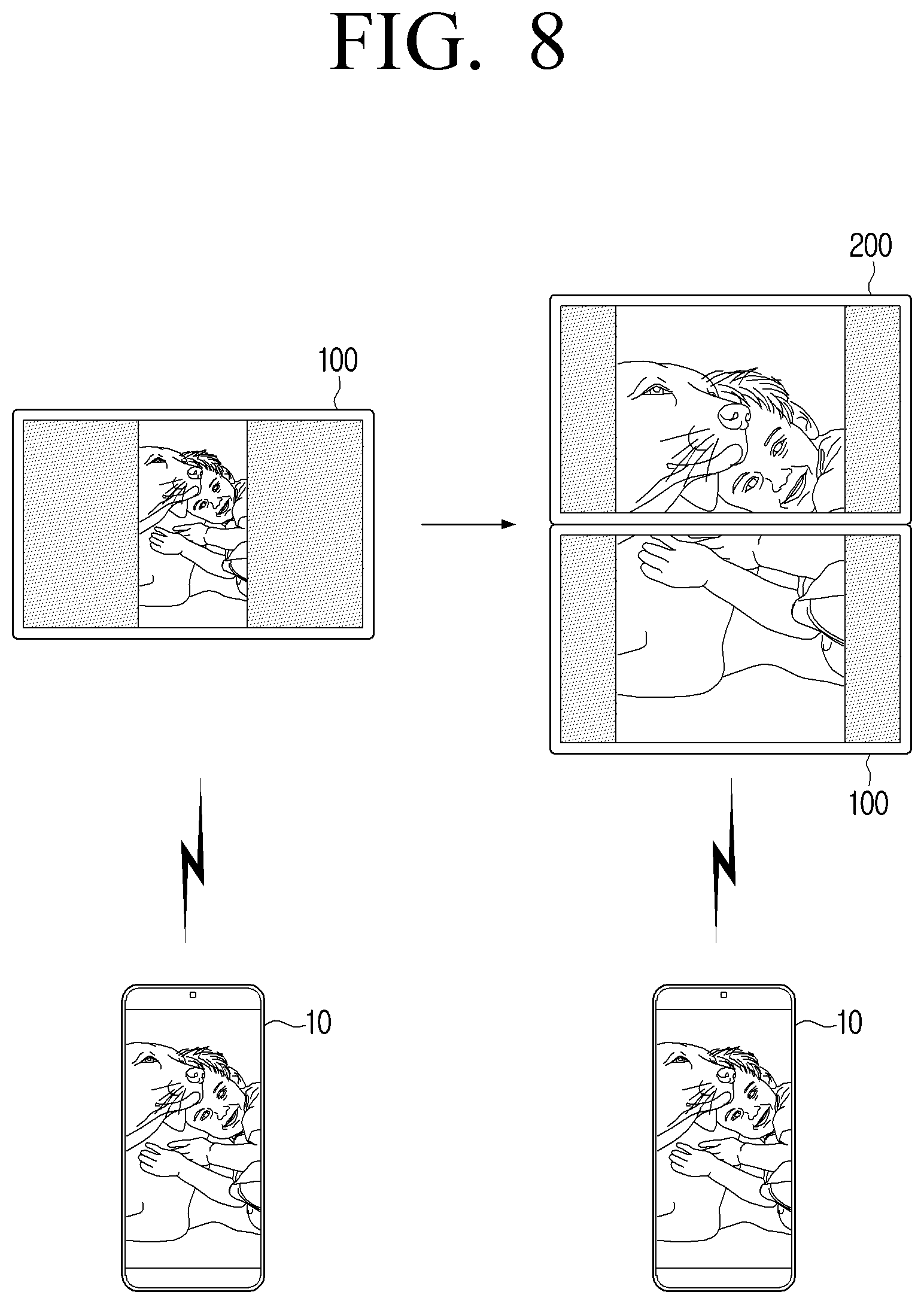 Patent US12619388 Figure 8 – Display apparatus for identifying connection and disconnection of external display device and control method thereof