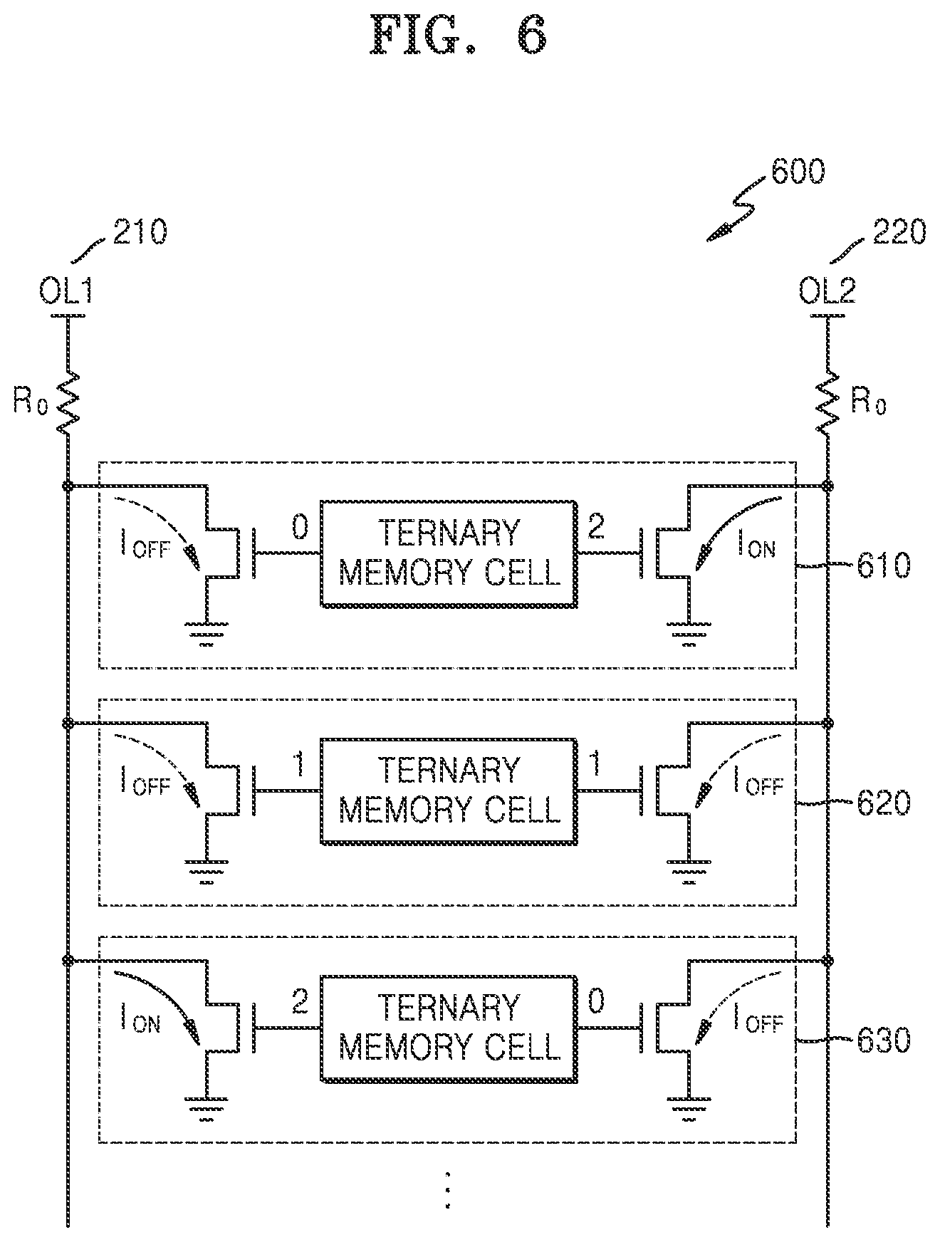 Patent US12619395 Figure 6 – Memory device including ternary memory cell