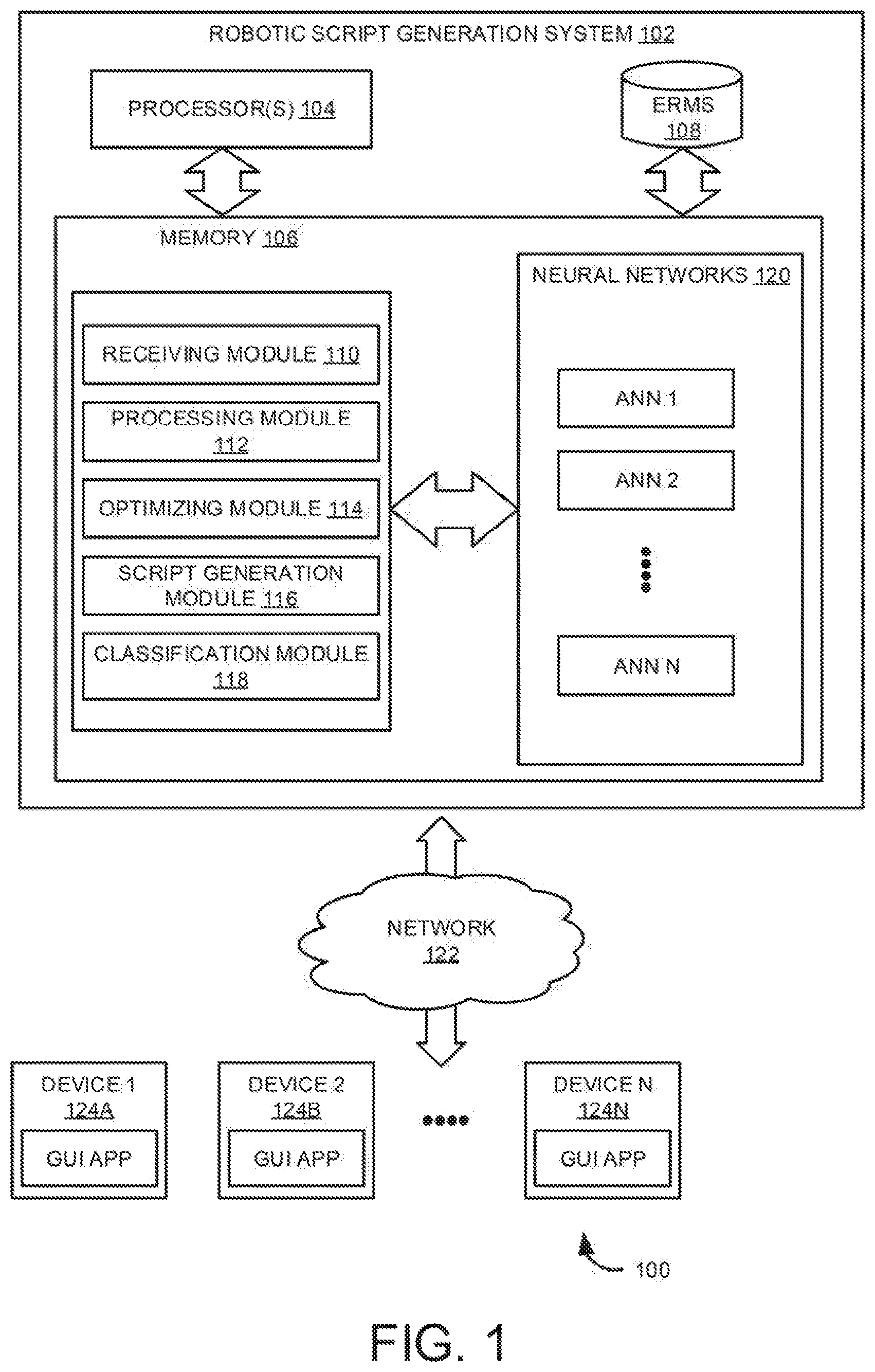 Patent US12619424 Figure 1 – Robotic script generation based on process variation detection